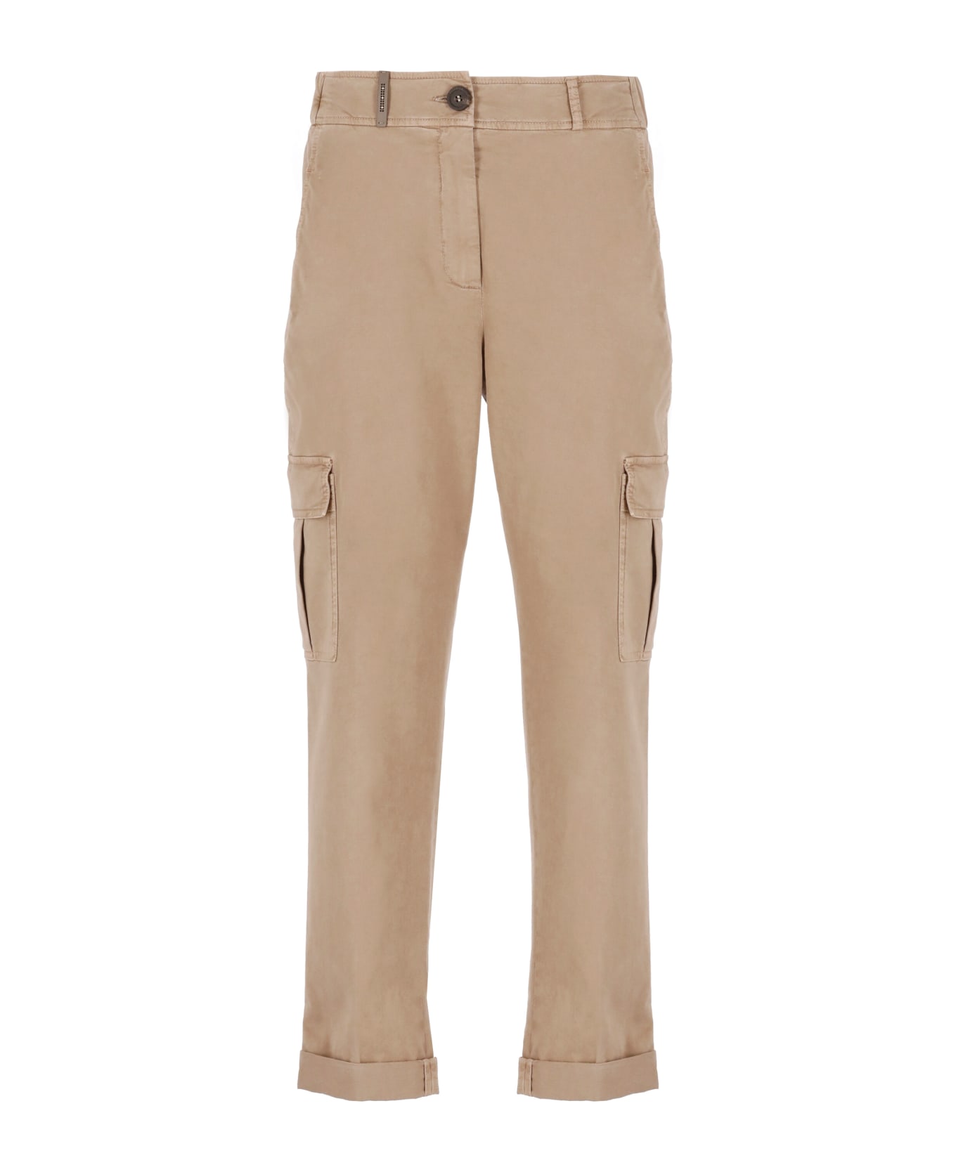 Peserico Cotton Cargo Pants - Brown