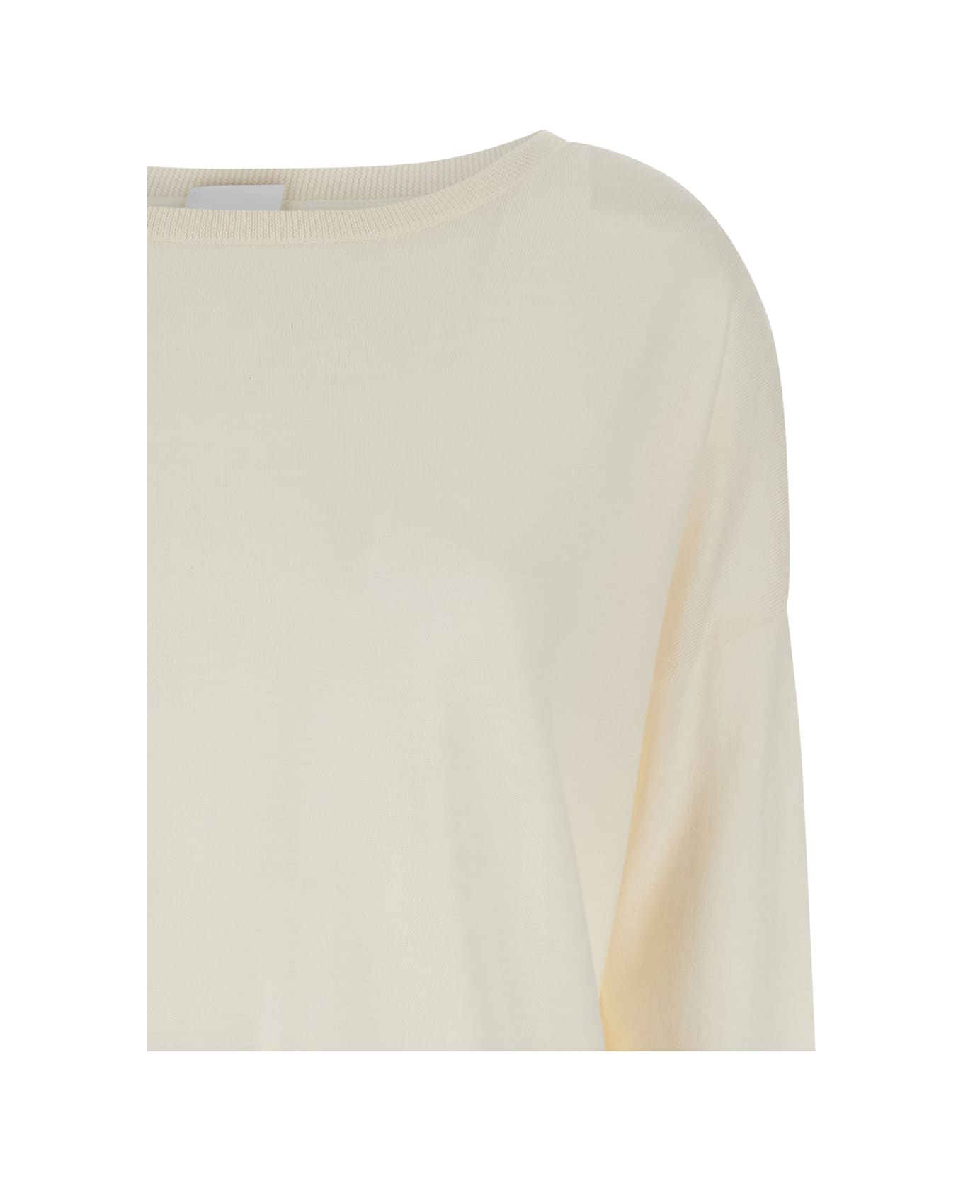 Allude Cream Pullover With Boart Neckline In Wool Woman - White ニットウェア