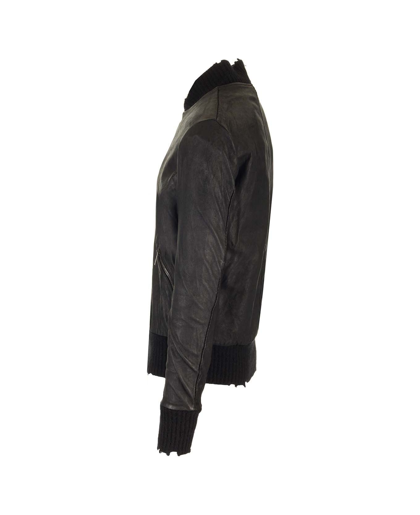 Giorgio Brato Bomber Brushed Vegetal Lamb Leather - Black