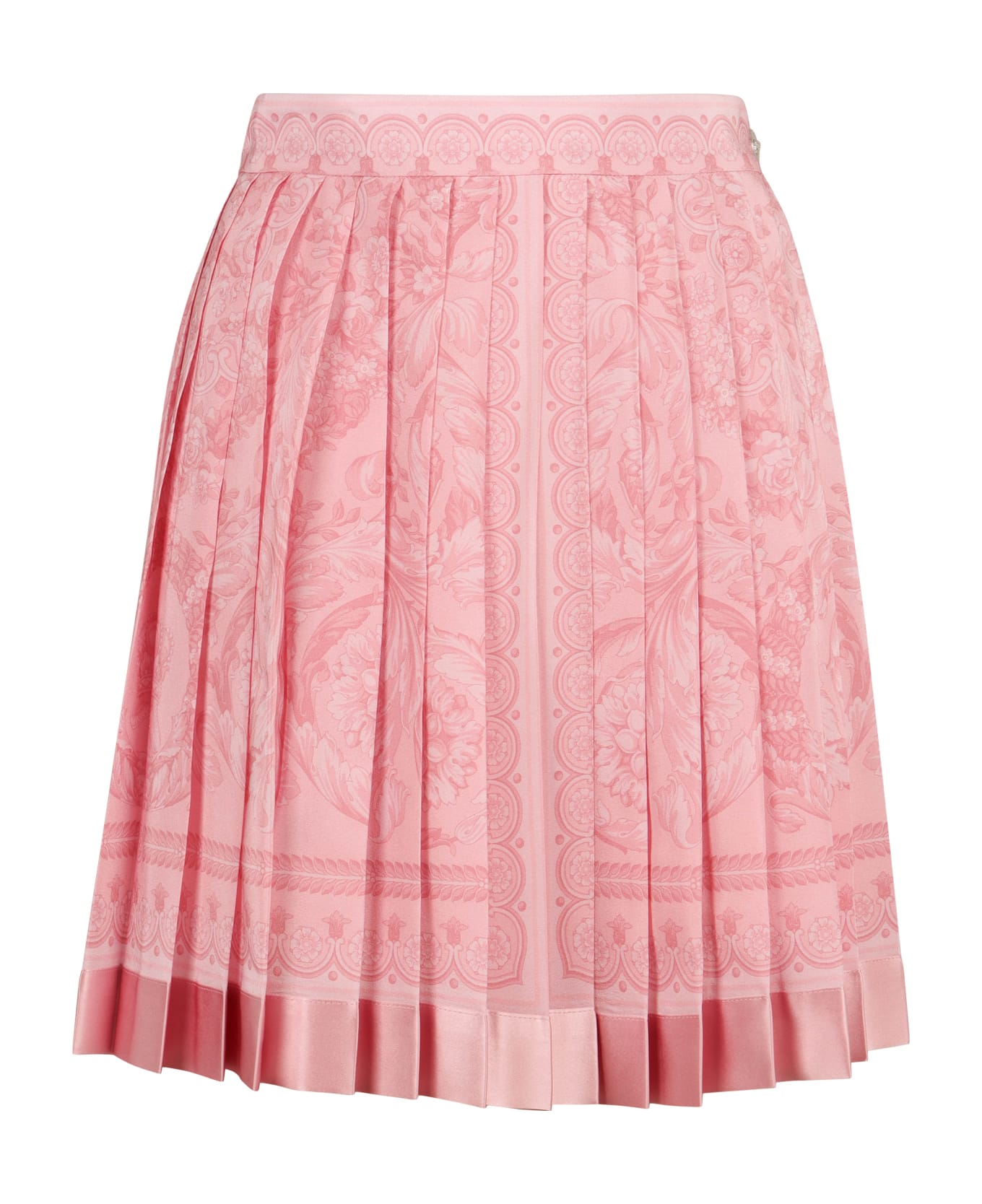Versace Printed Silk Skirt - Pink