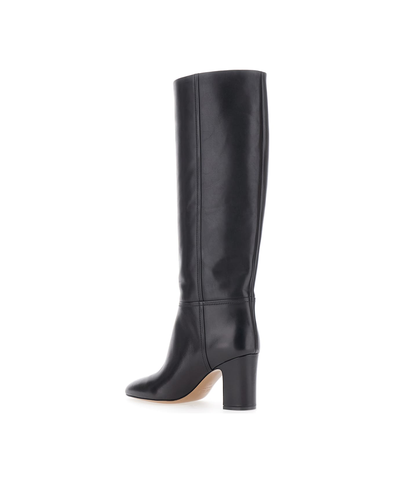 Paris Texas 'lavinia' Black Boots With High Block Heel And Rear Zip Closure In Leather Woman - Black