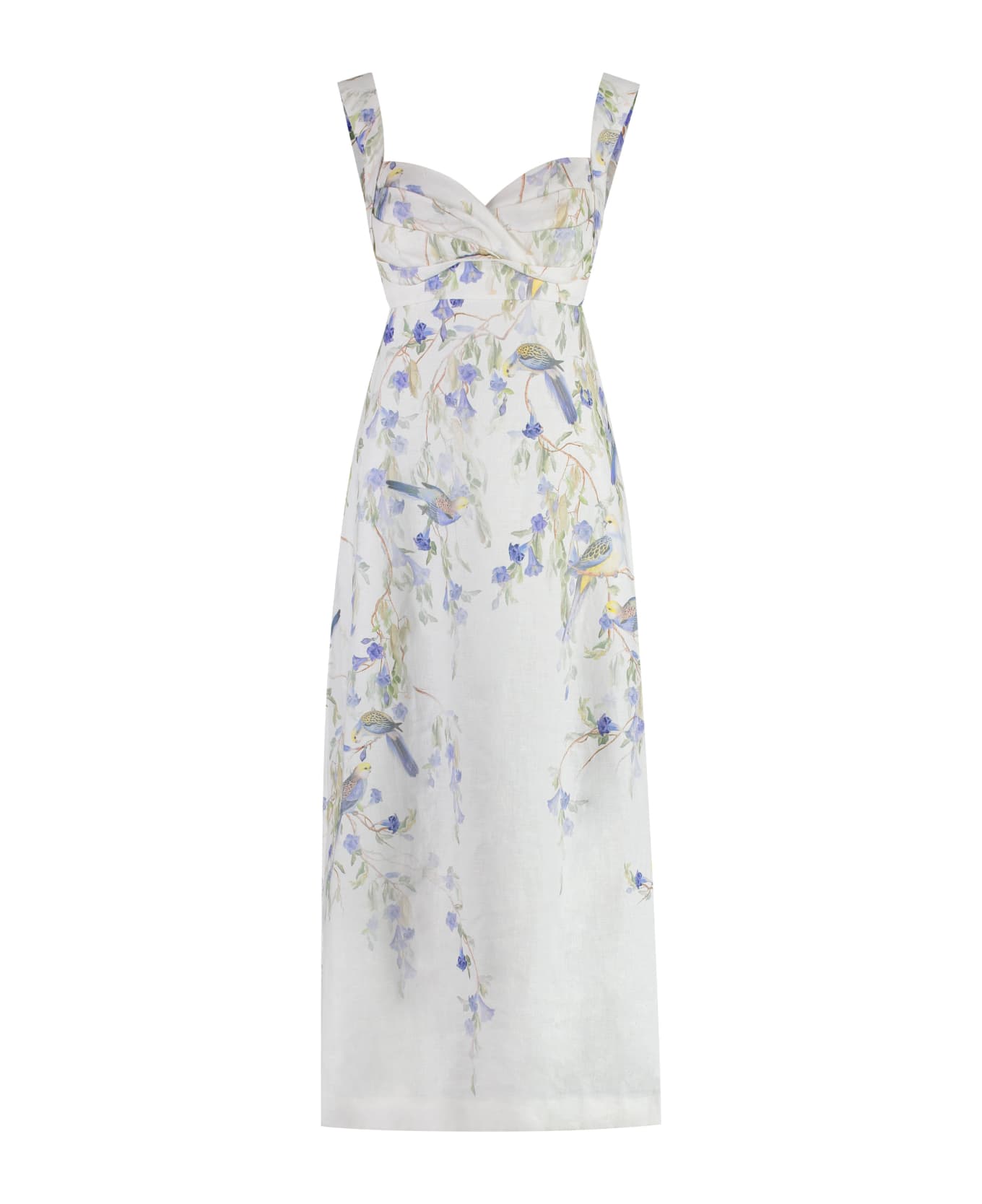 Zimmermann Natura Printed Linen Dress - White