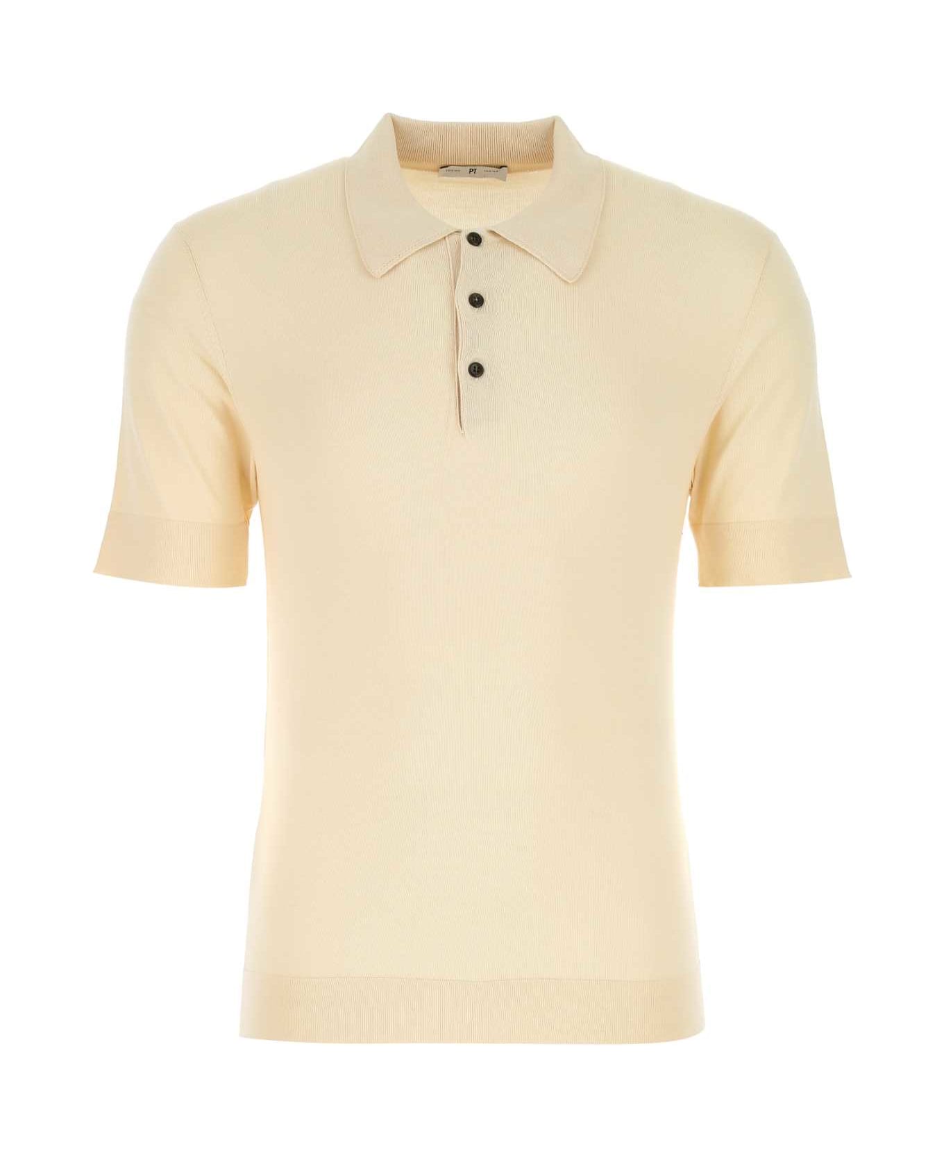 PT Torino Sand Cotton Blend Polo Shirt - 0015 ポロシャツ