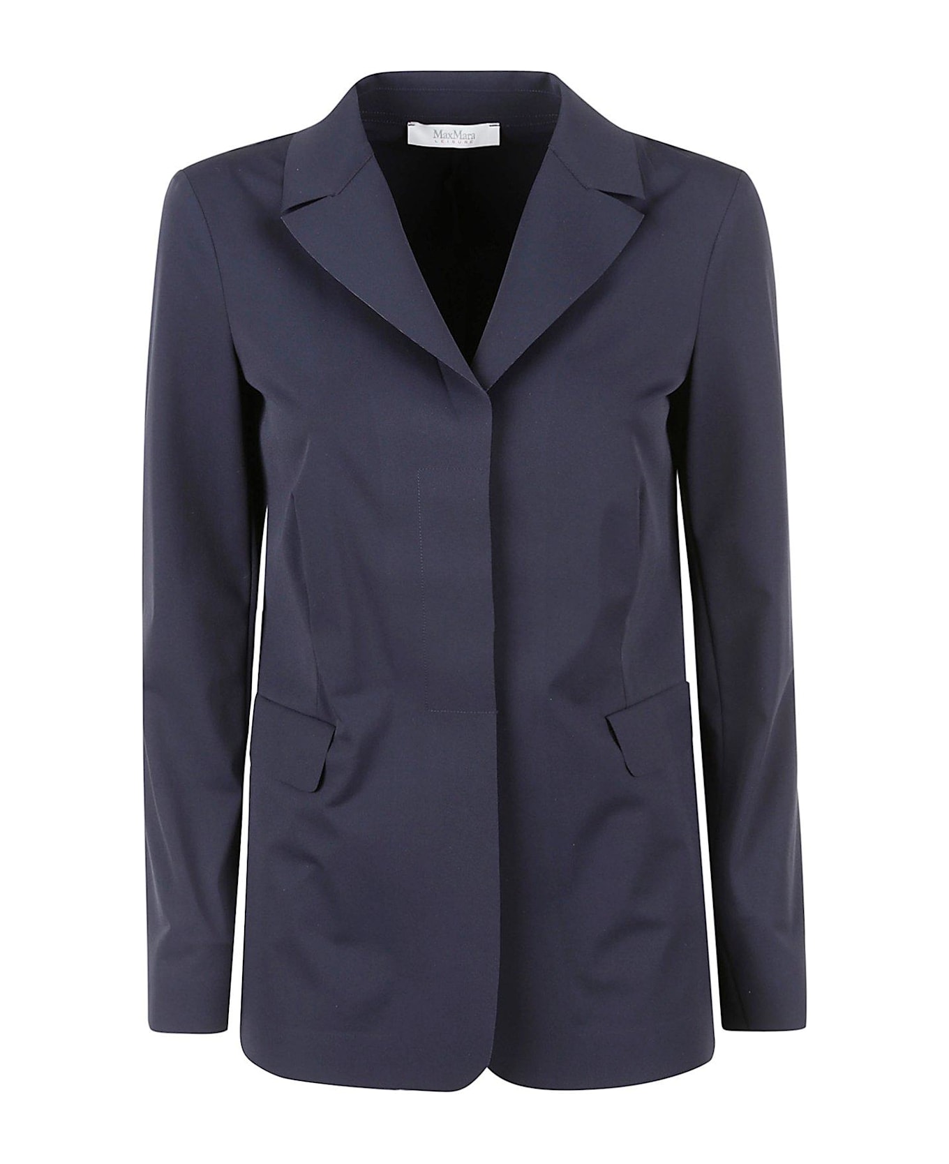 Max Mara Single-breasted Long-sleeved Jacket - NAVY