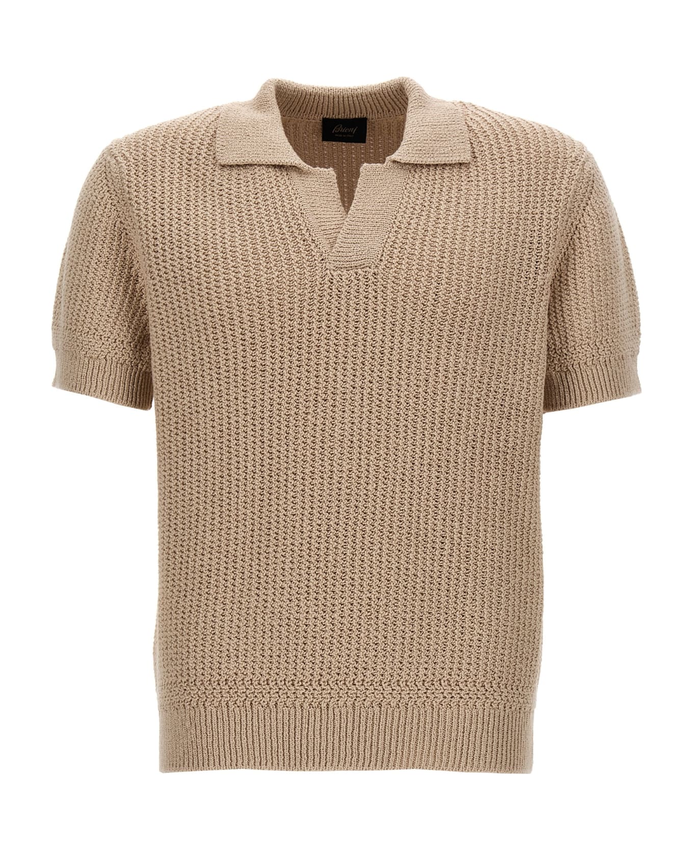 Brioni Knitted Polo Shirt - Beige ニットウェア