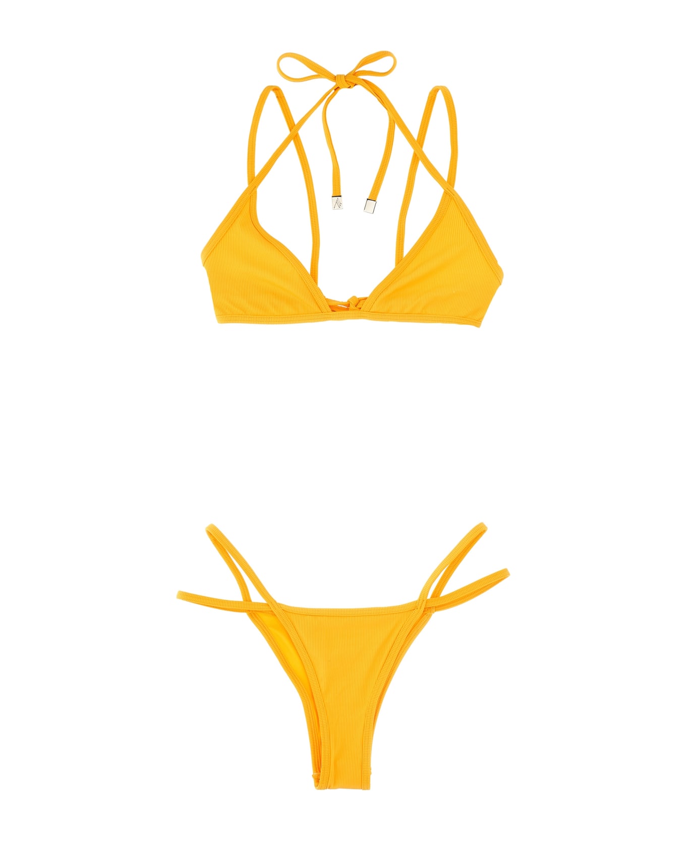 The Attico Ribbed Bikini - Yellow 水着