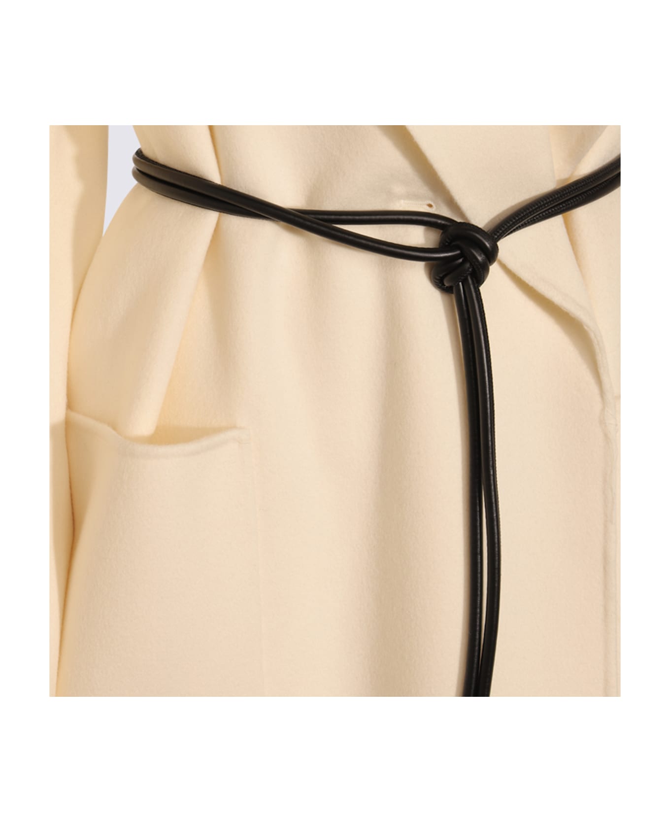 SportMax White Wool Abate Coat - Latte