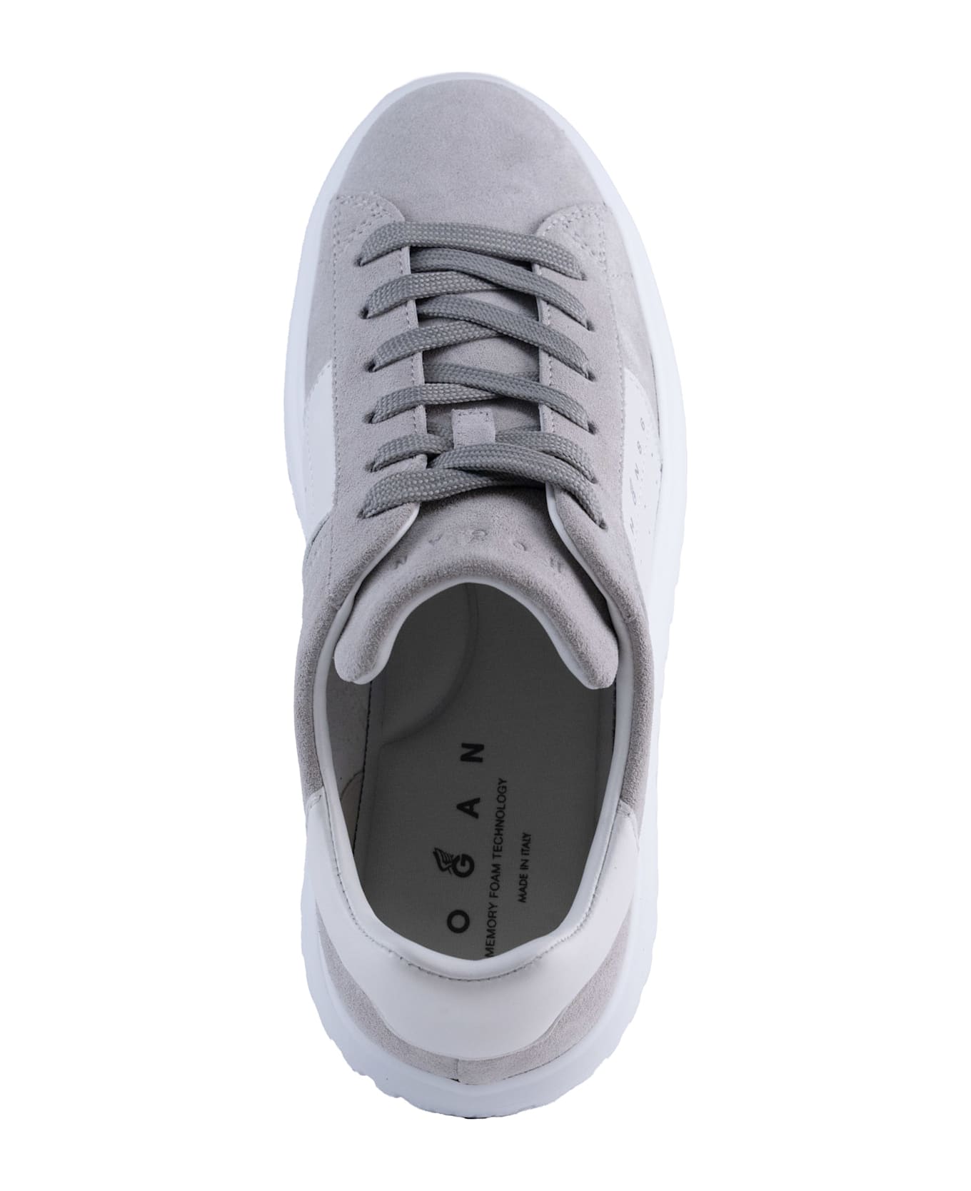 Hogan H-stripes Sneakers In Leather - Grigio