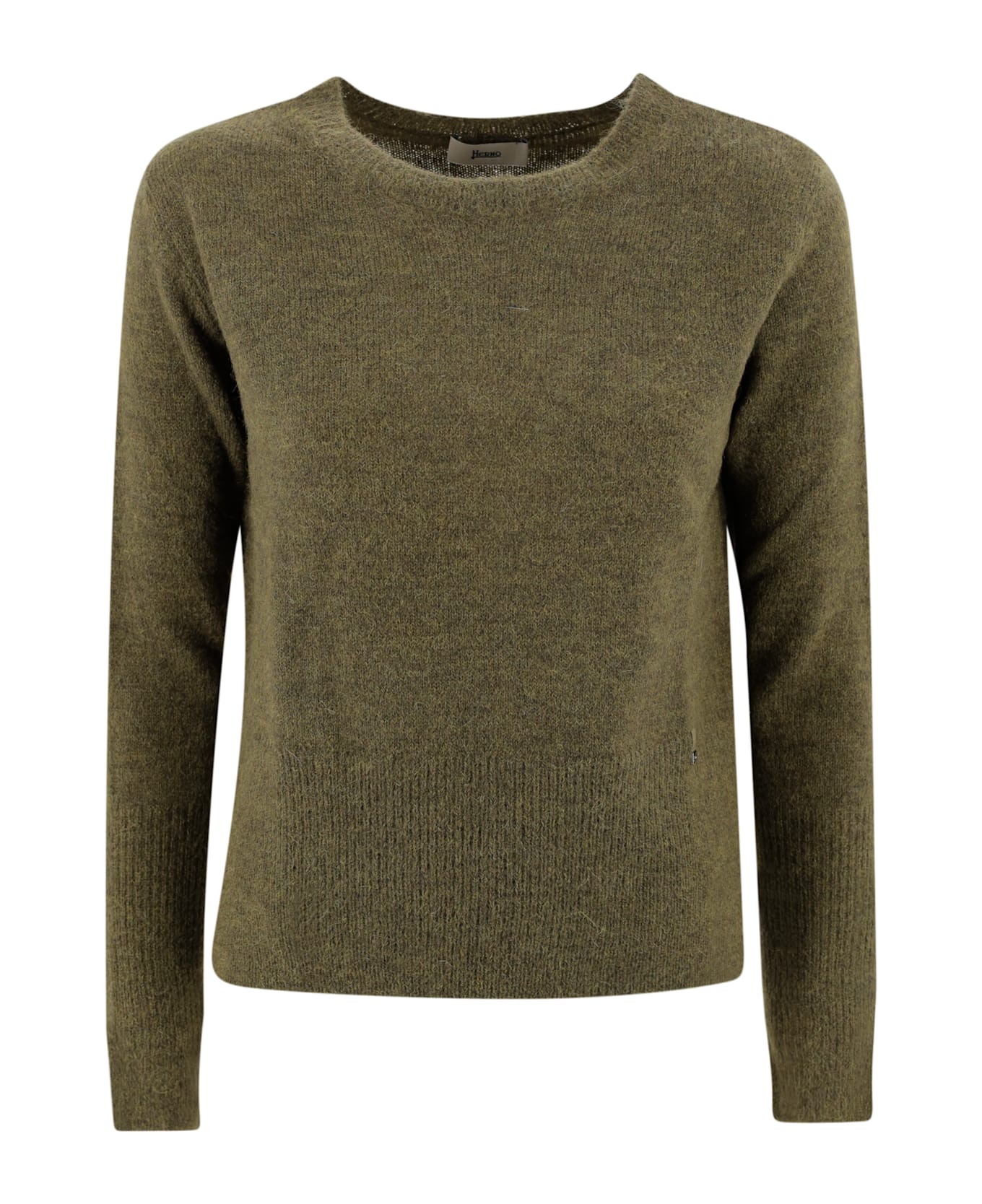 Herno Crew Neck Wool Sweater - Green