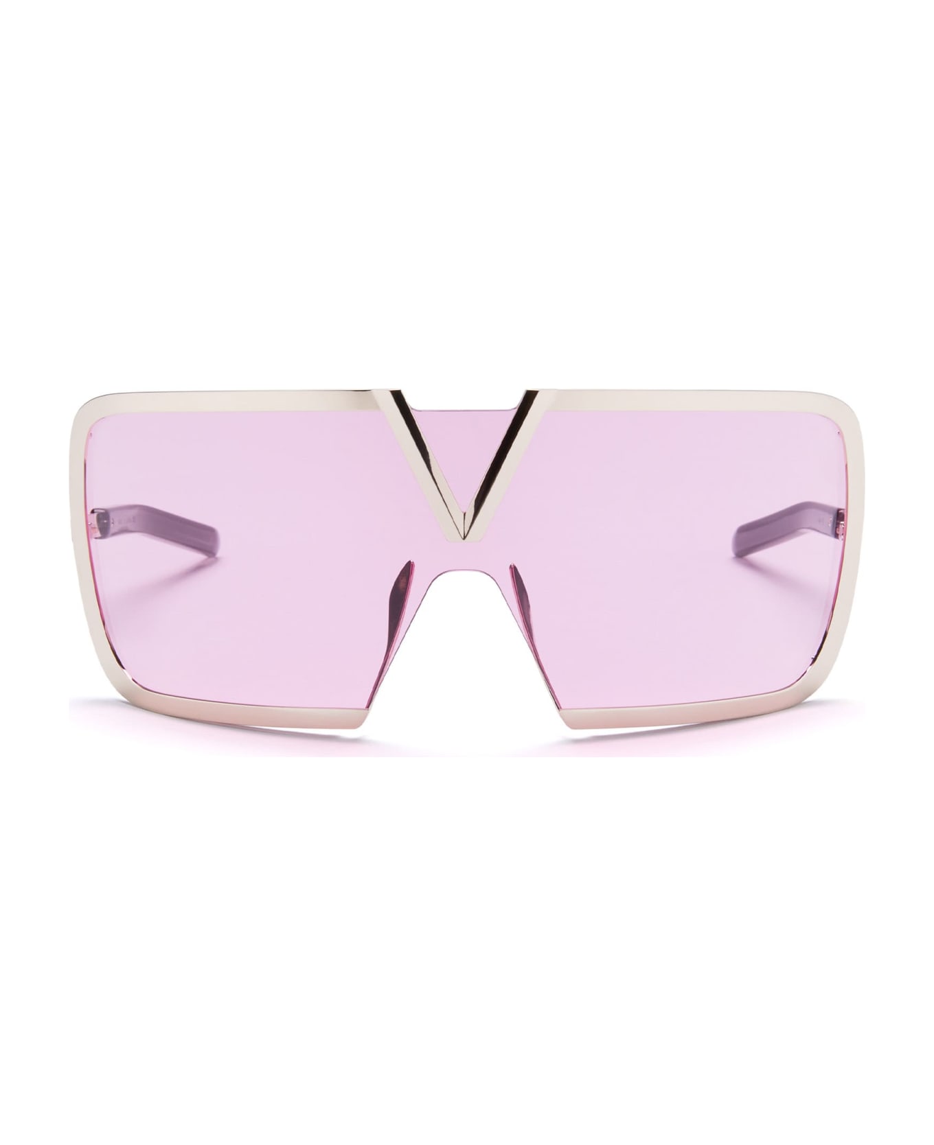 Valentino Eyewear Romask - Romask - White Gold / Crystal Black Sunglasses - Gold