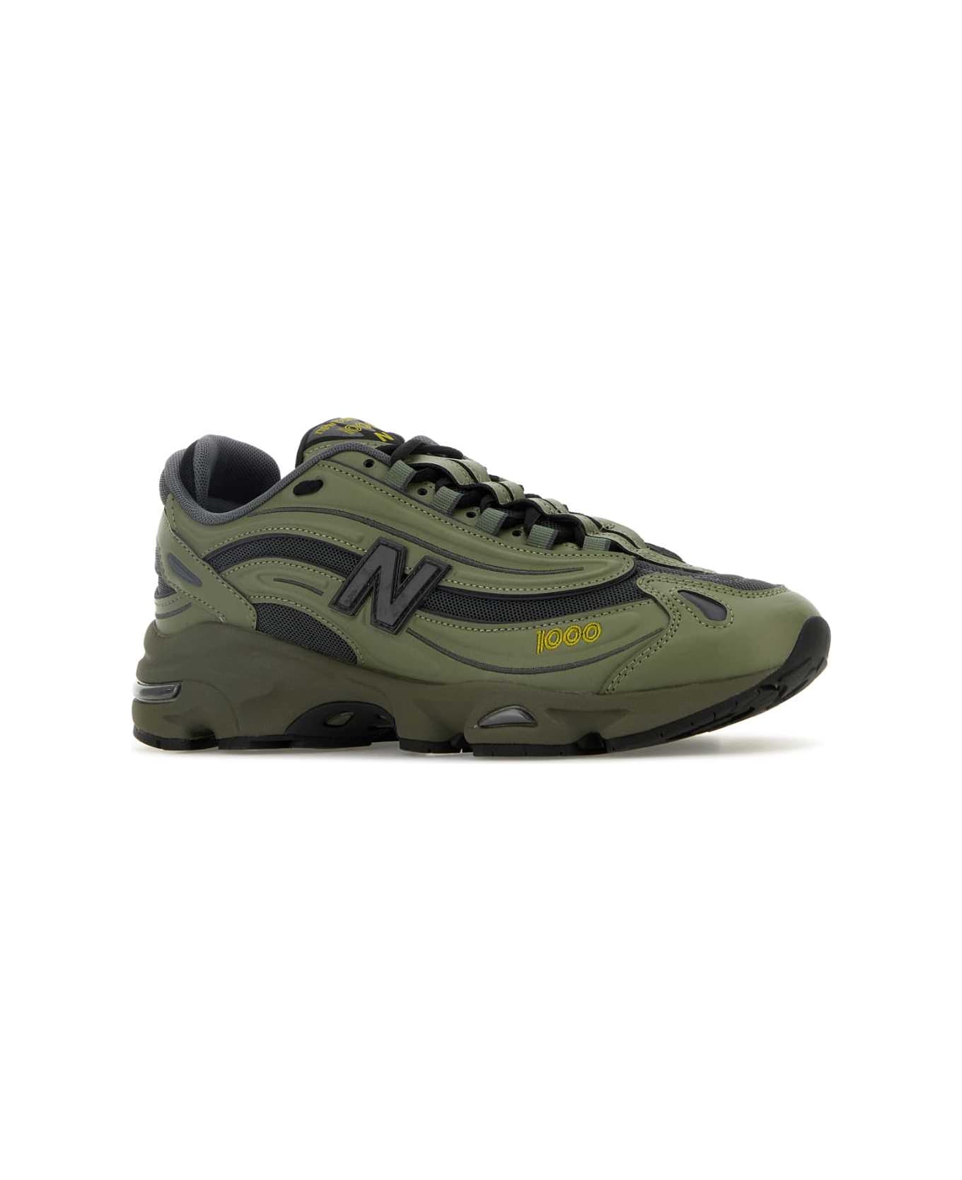 New Balance Multicolor Rubber And Mesh 1000 Sneakers - DARKOLIVINE