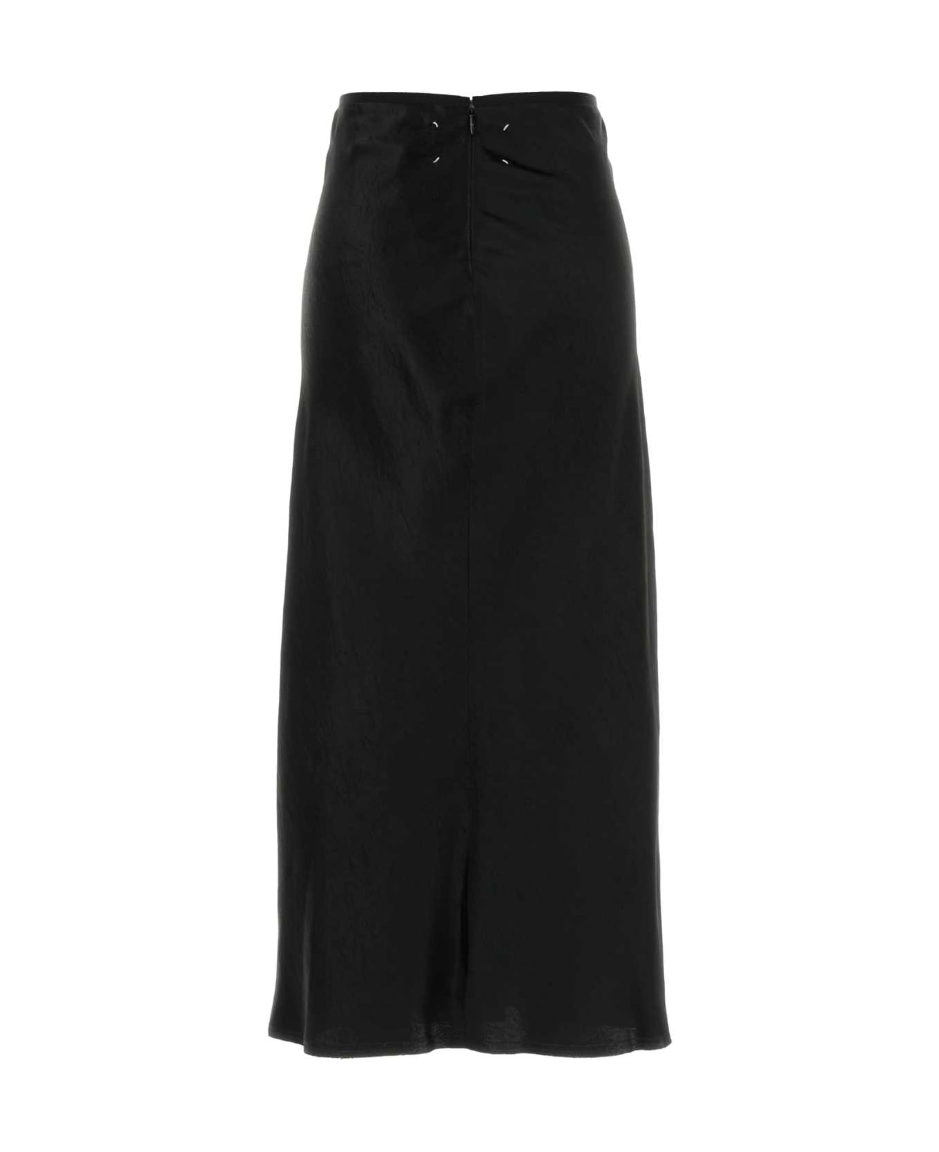 Maison Margiela Black Satin Skirt - BLACK