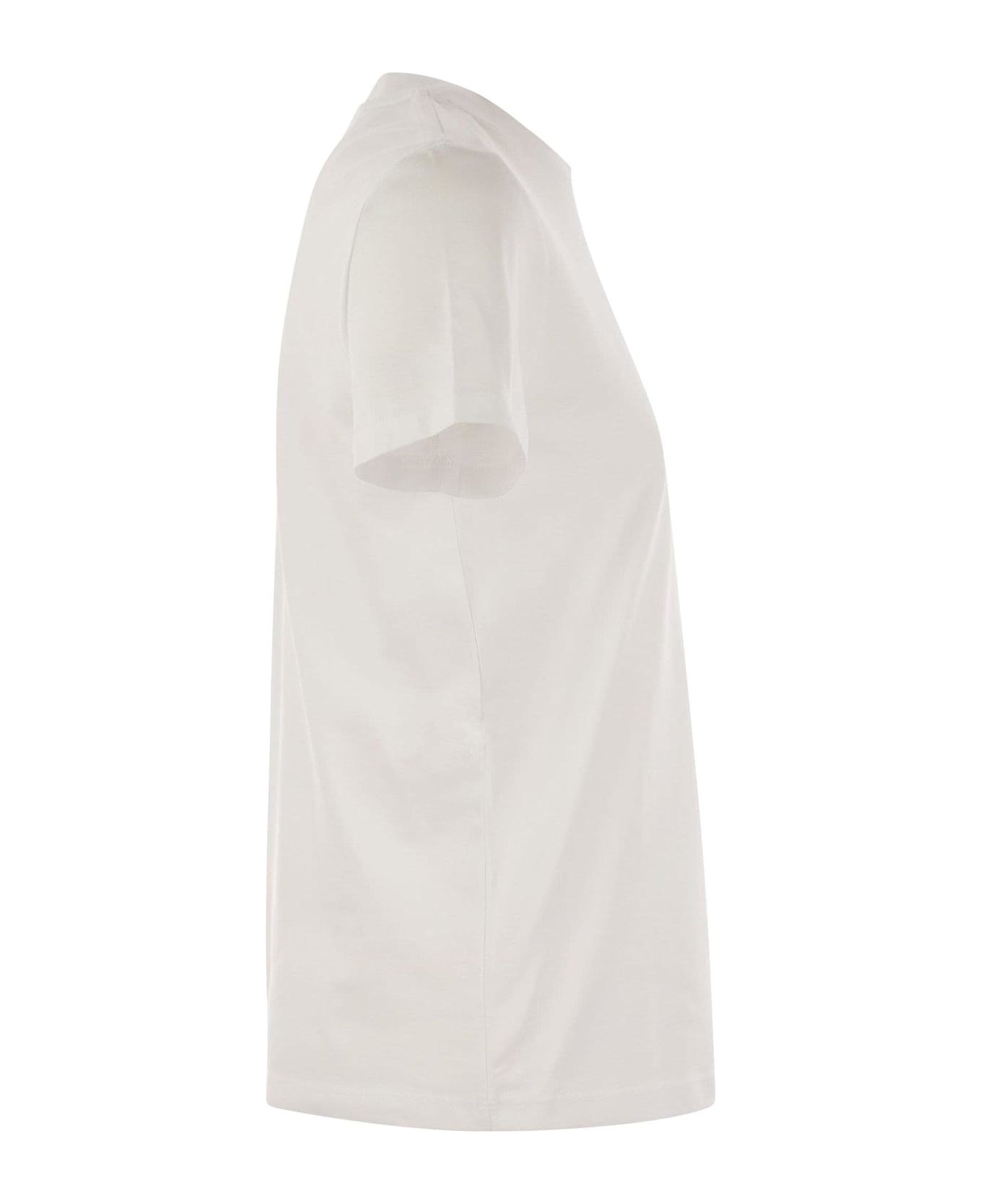 Max Mara Logo Embellished Crewneck T-shirt - Bianco