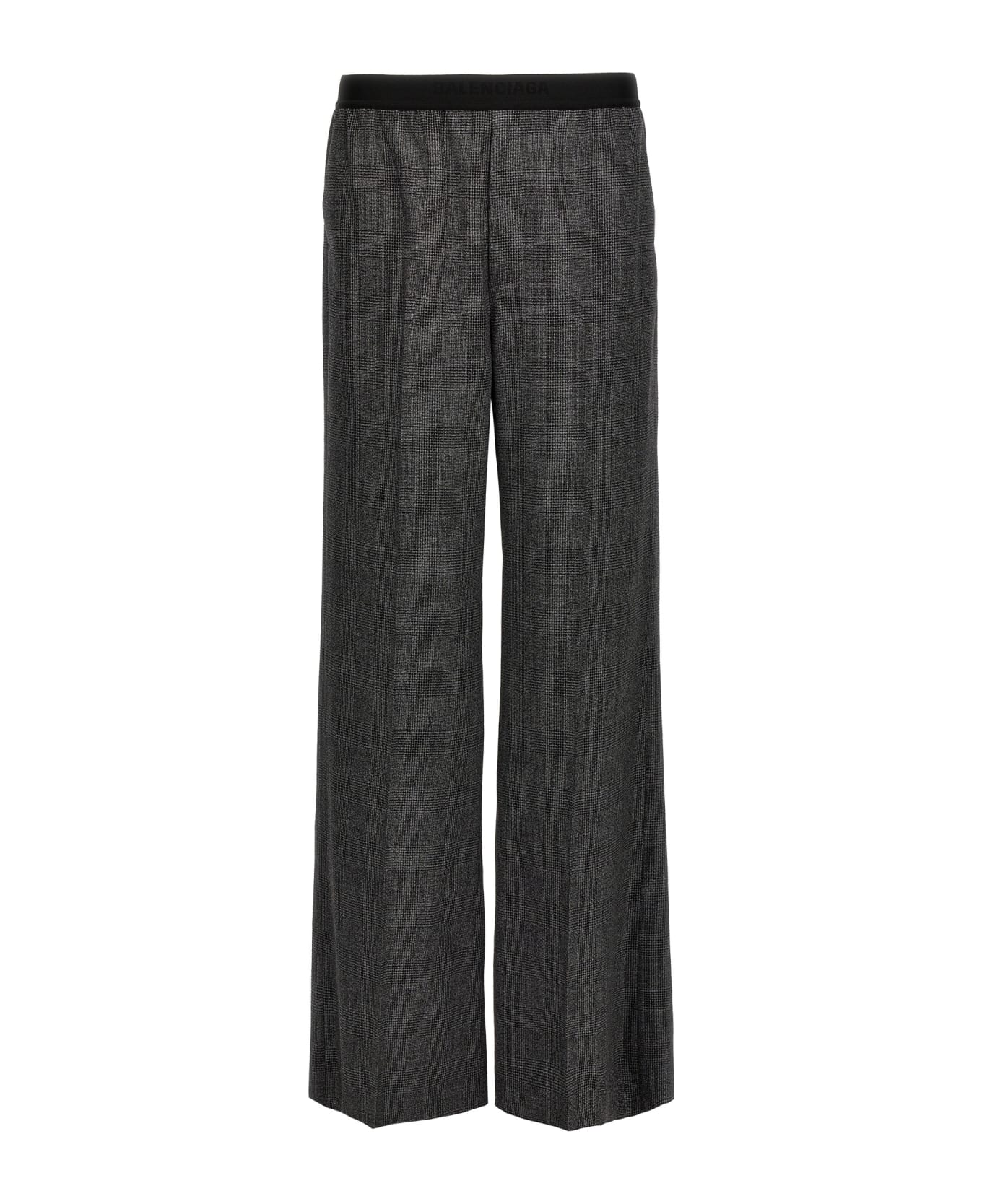 Balenciaga Check Wool Trousers - Gray