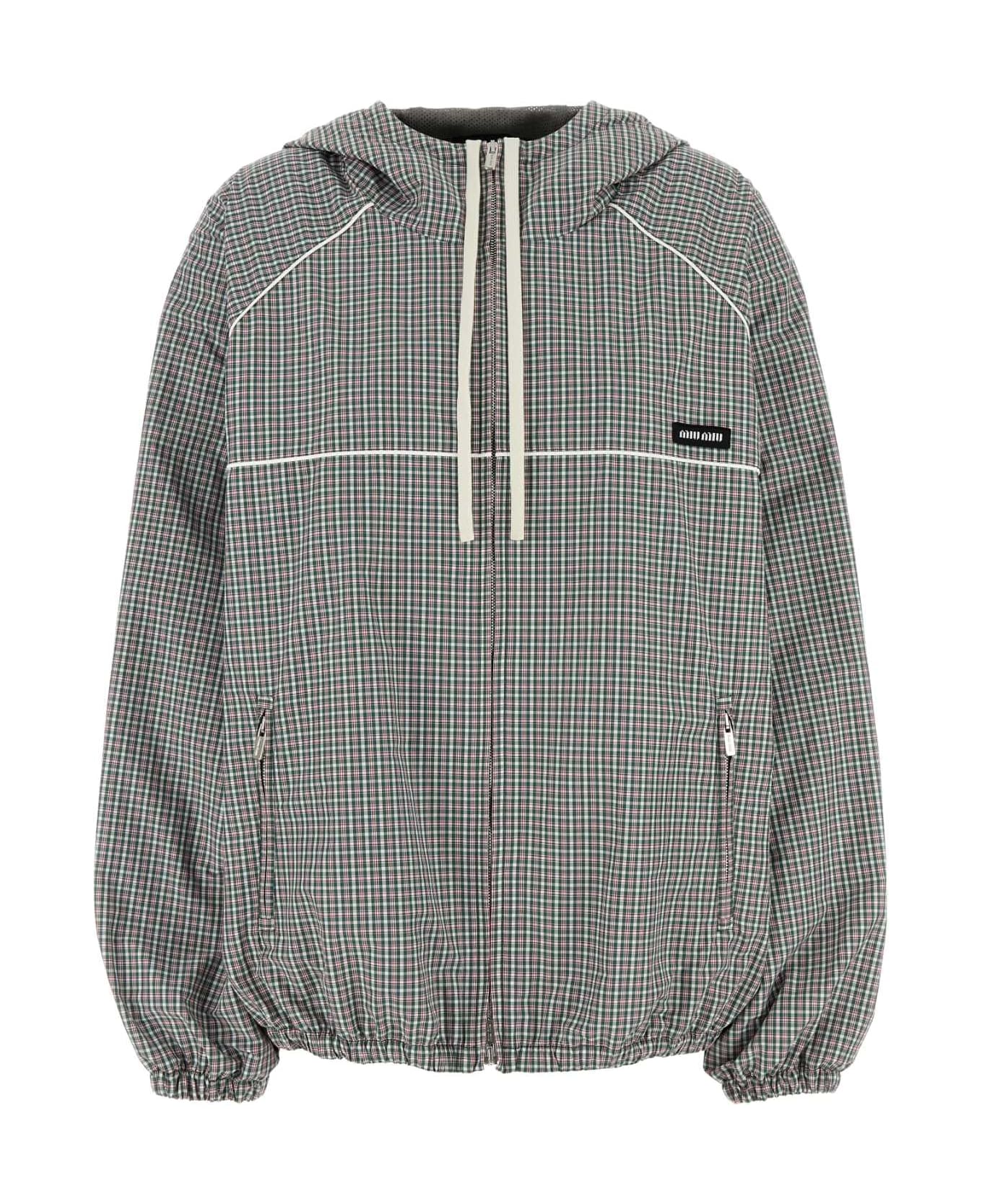 Miu Miu Embroidered Tech Fabric Jacket - BOTTIGLIABIANCO
