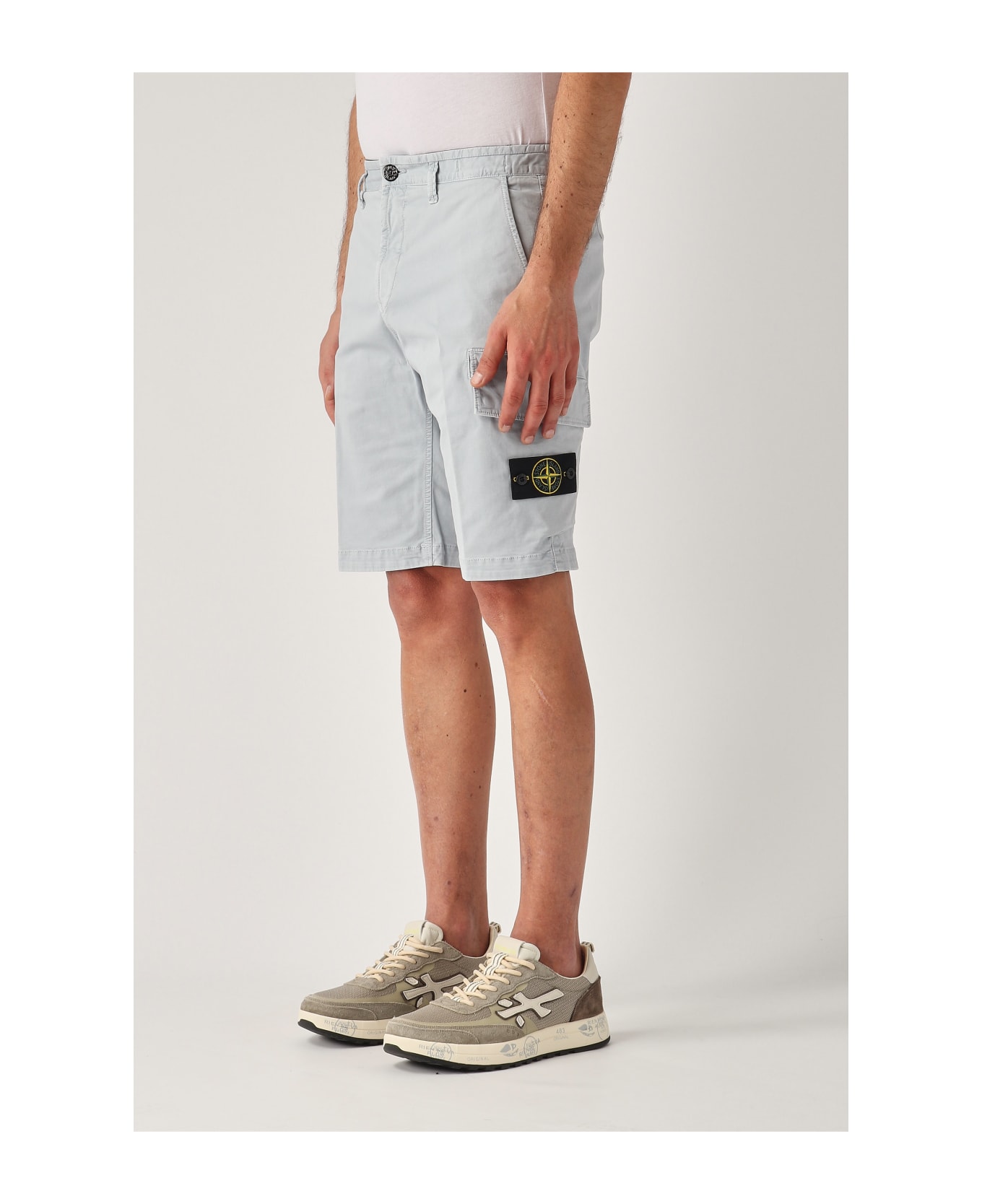 Stone Island Bermuda Slim Shorts - CENERE