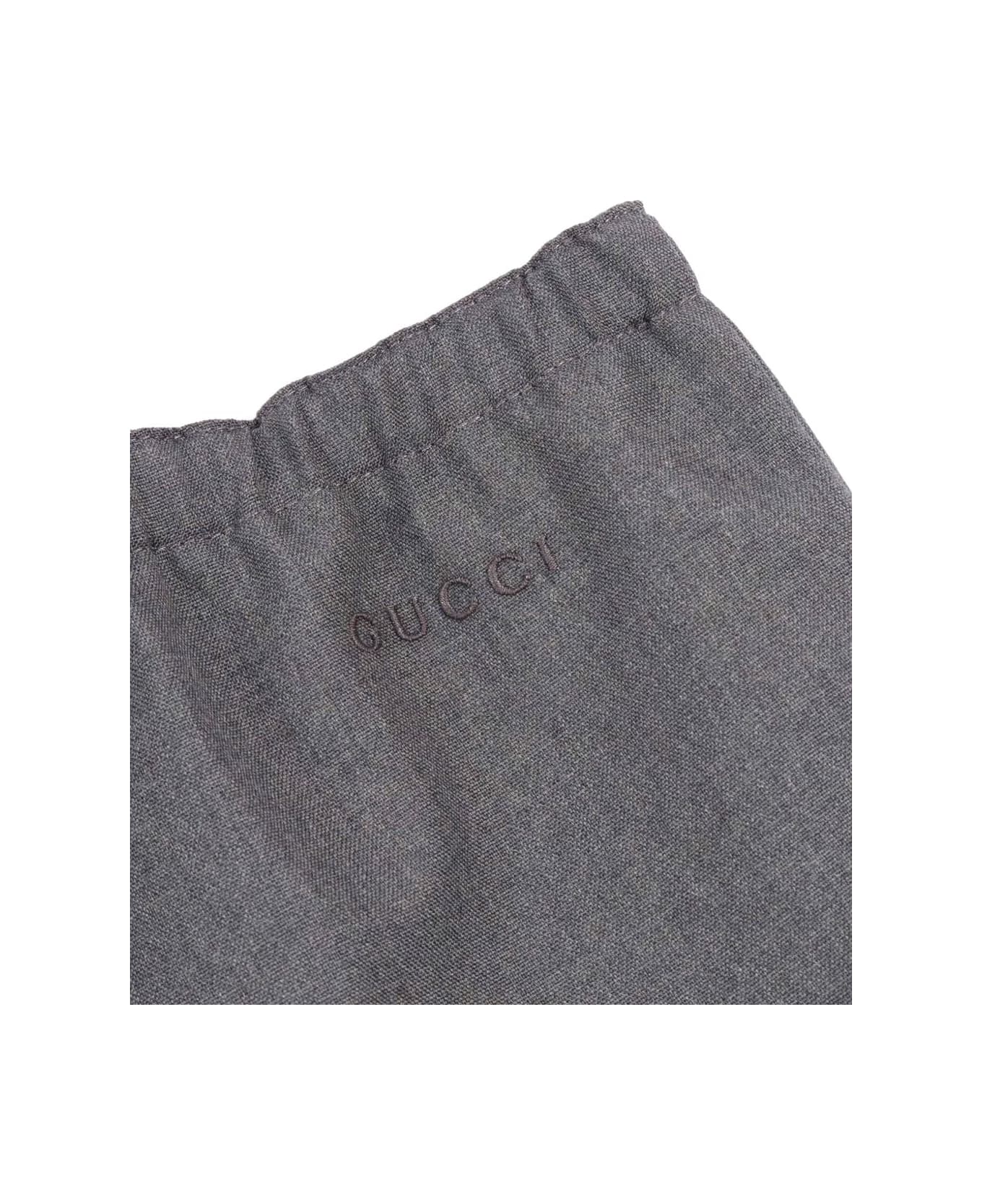 Gucci Kids Wool Shorts With Elastic Waist - Grey