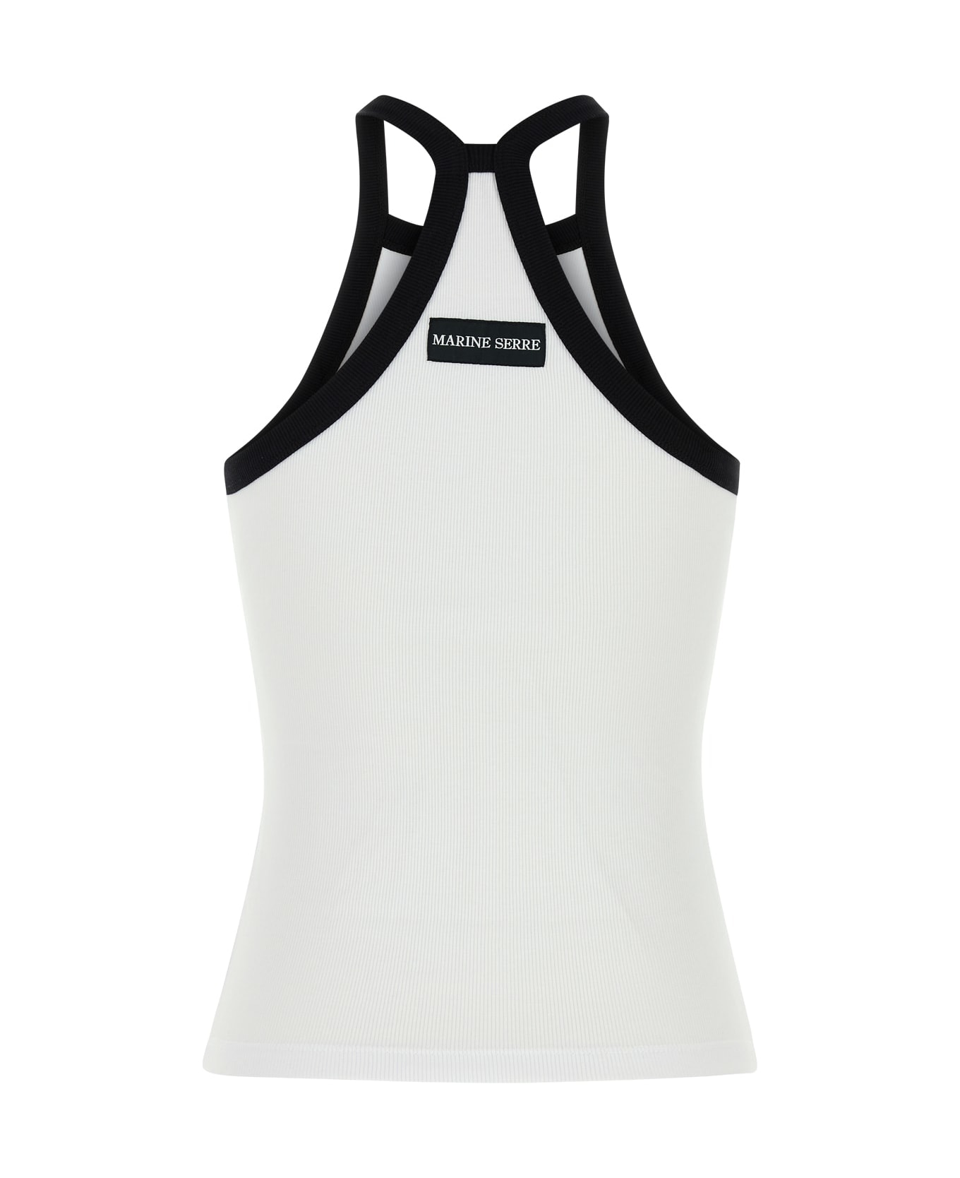 Marine Serre Moon Logo Ribbed Jersey Tank Top - WHITE