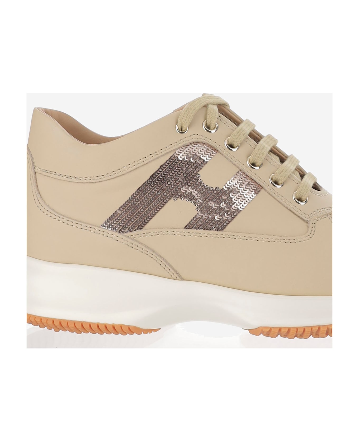 Hogan Interactive Leather Sneakers - Beige