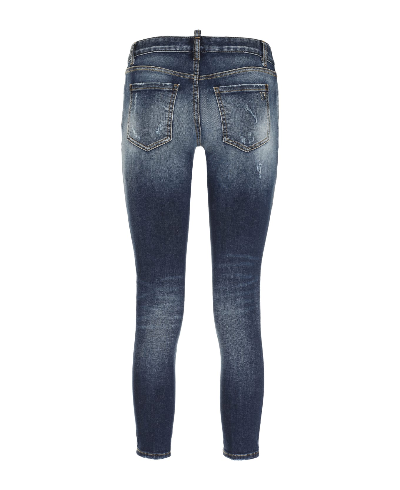 Dsquared2 Stretch Cotton Cropped Jeans - Denim