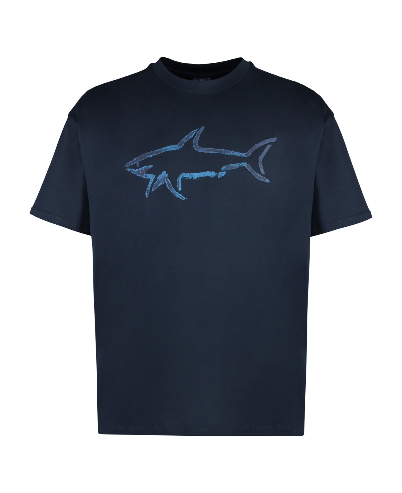 Paul&Shark Logo Cotton T-shirt - blue シャツ