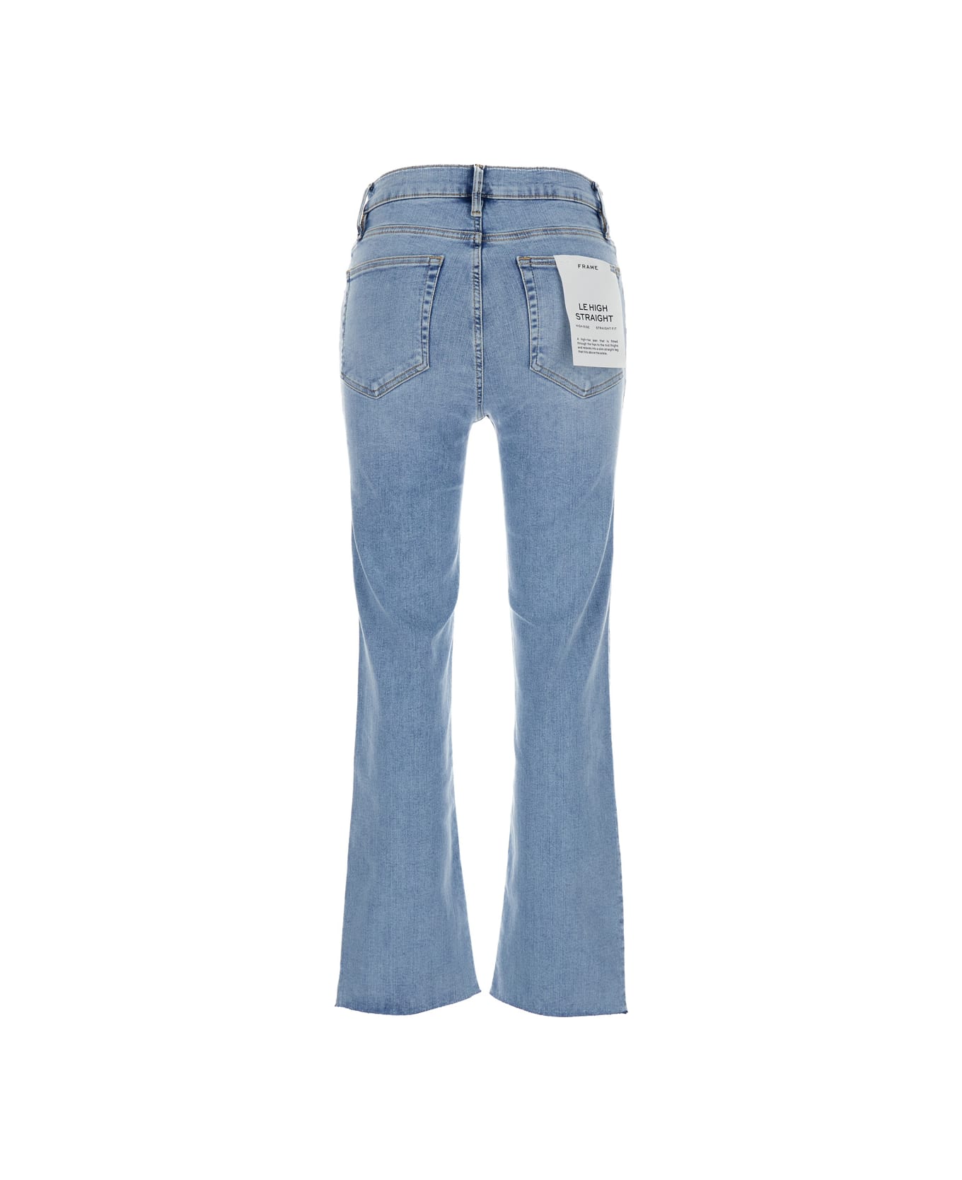 Frame 'le High Straight' Light Blue Jeans With Contrasting Stitching In Cotton Blend Woman - Blu