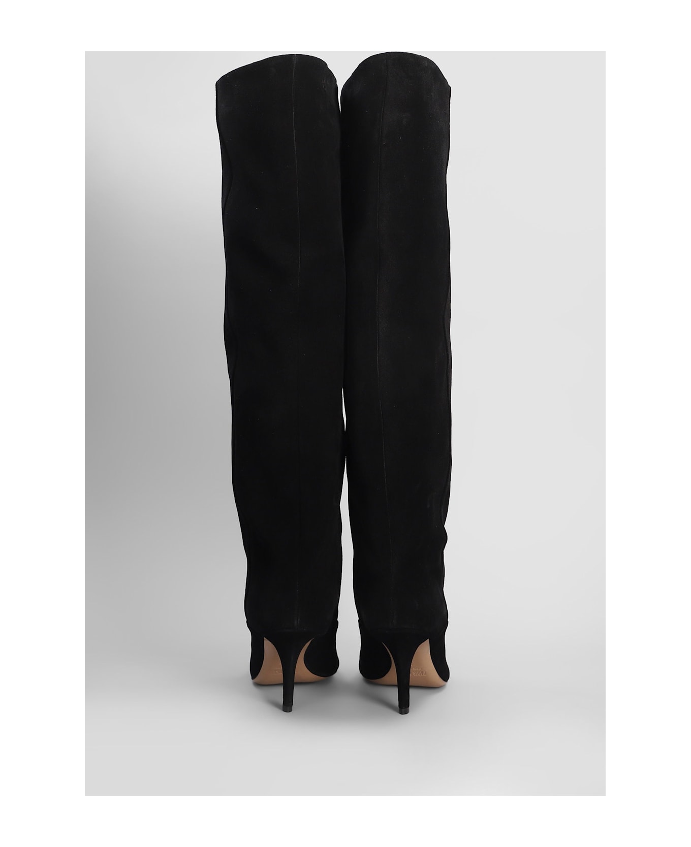 Paris Texas Ines Reverse 75 High Heels Boots In Black Suede - black