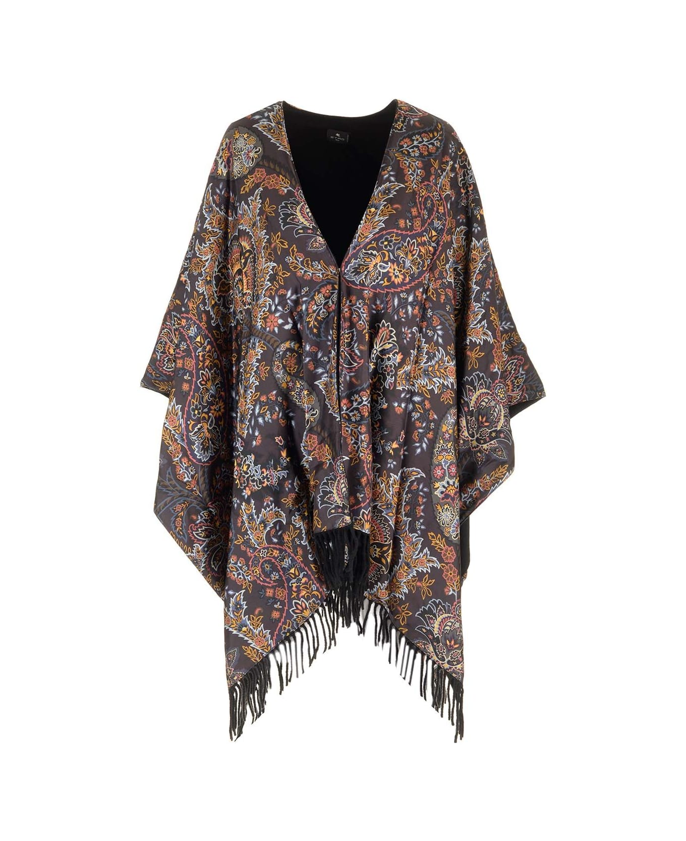 Etro Wool And Silk Cape - Multicolor