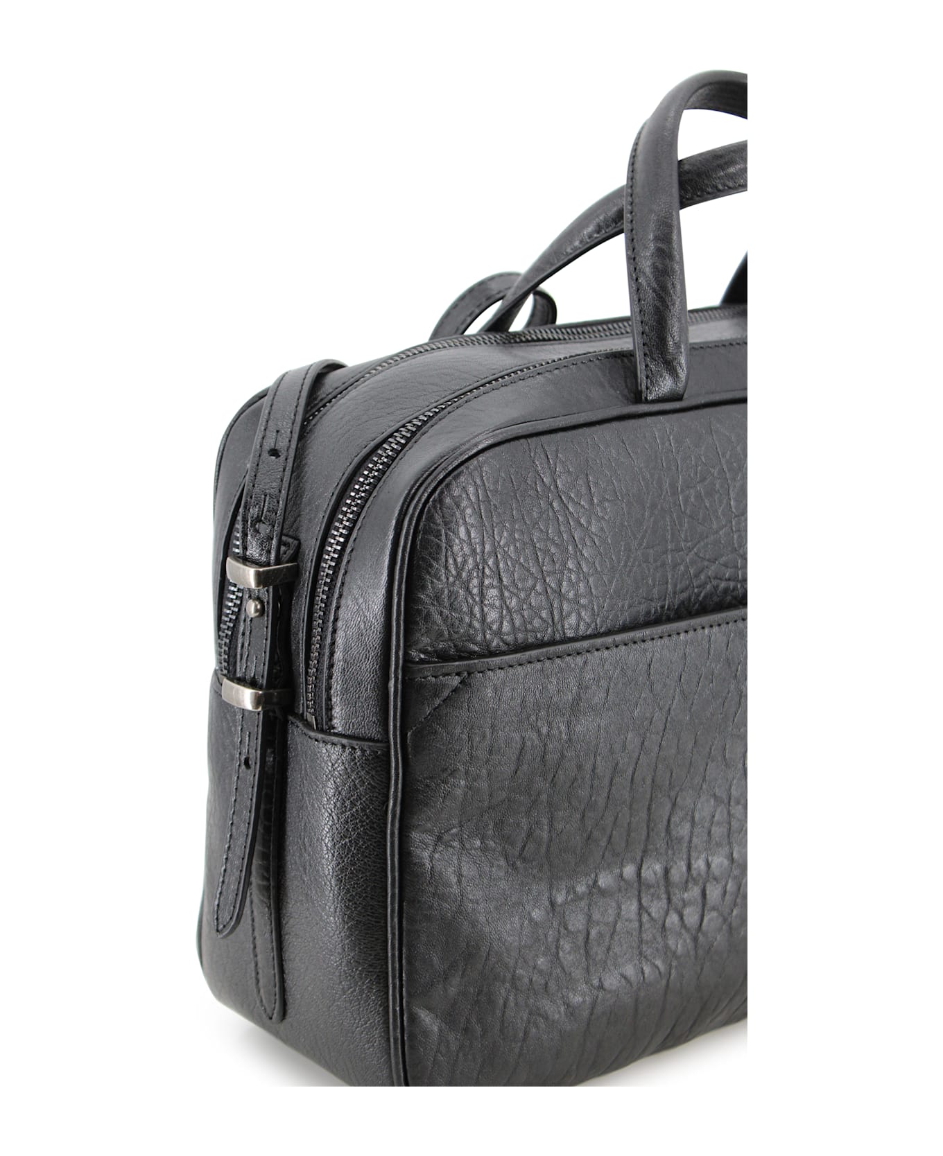 Weekend Max Mara Large Nappa Leather Satchel - Black