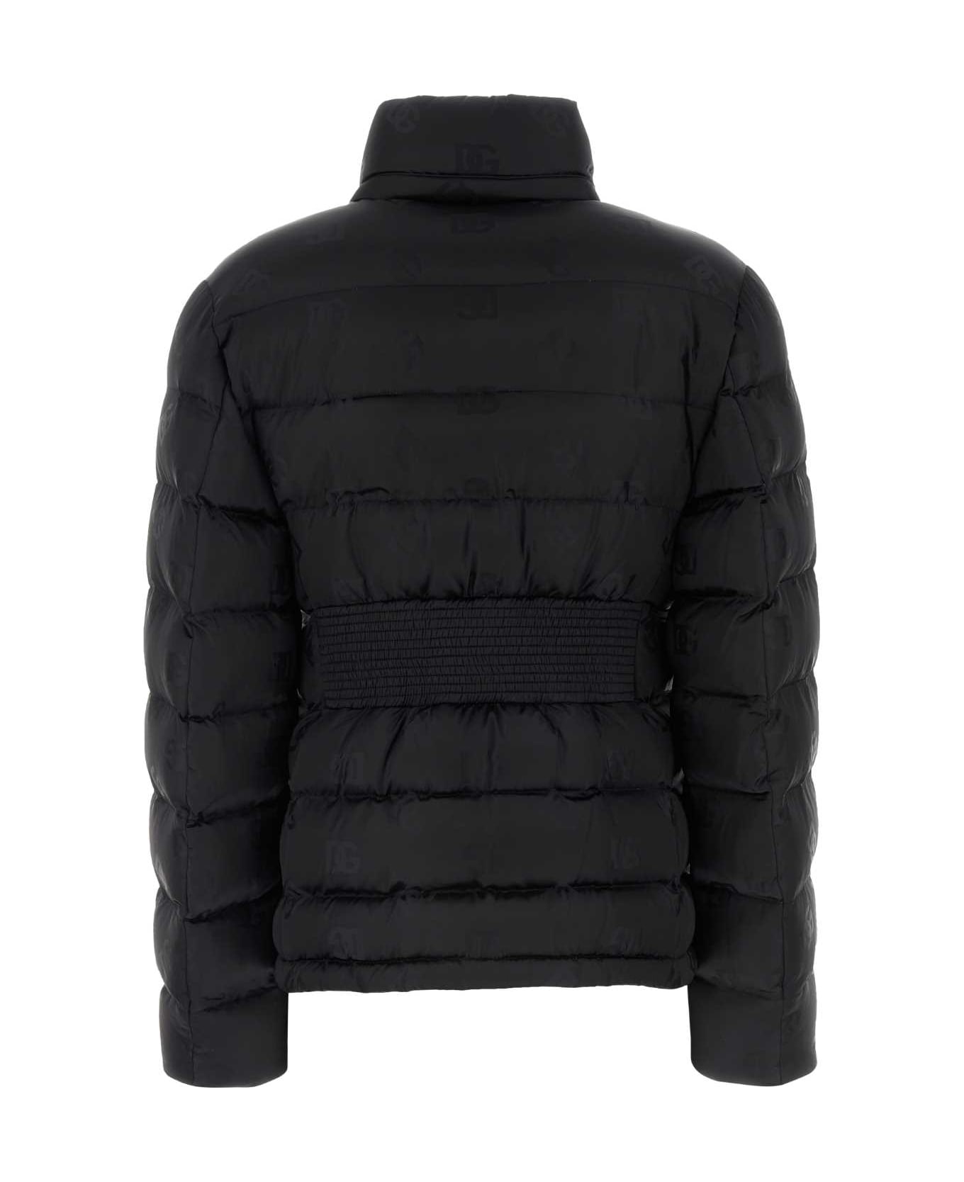 Dolce & Gabbana Black Satin Down Jacket - NERO