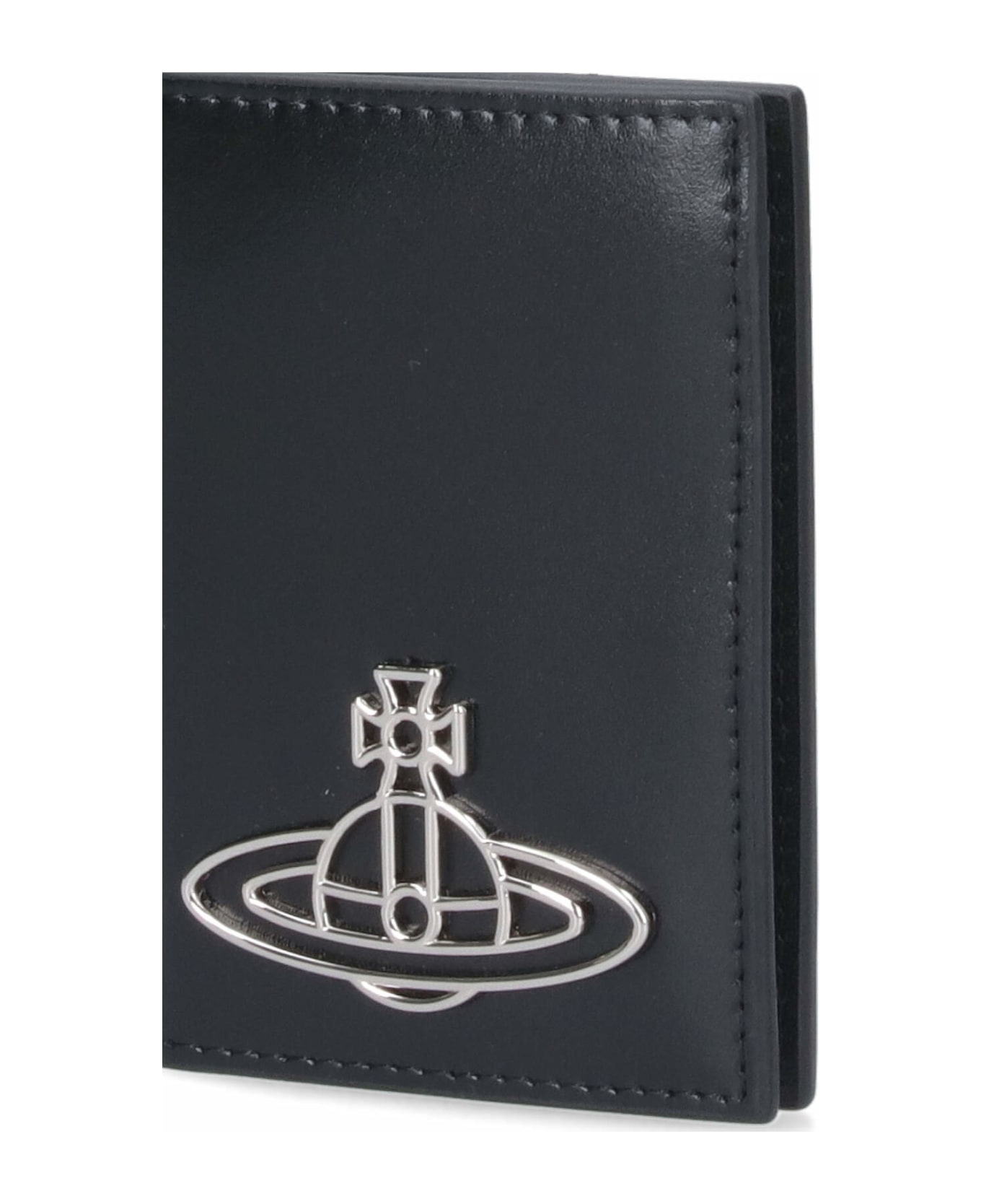 Vivienne Westwood Logo Card Holder - Black   財布