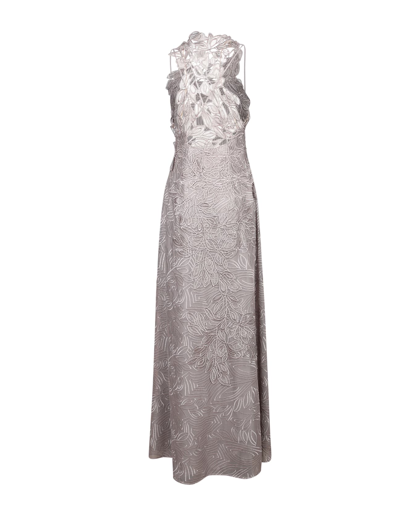 Alberta Ferretti Guipure-lace Sleeveless Maxi Dress - Beige