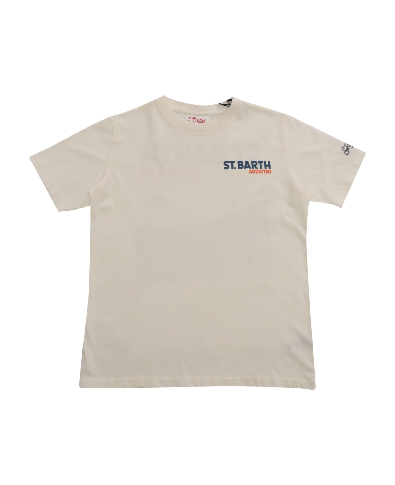 MC2 Saint Barth Beige T-shirt With Front Logo - BEIGE