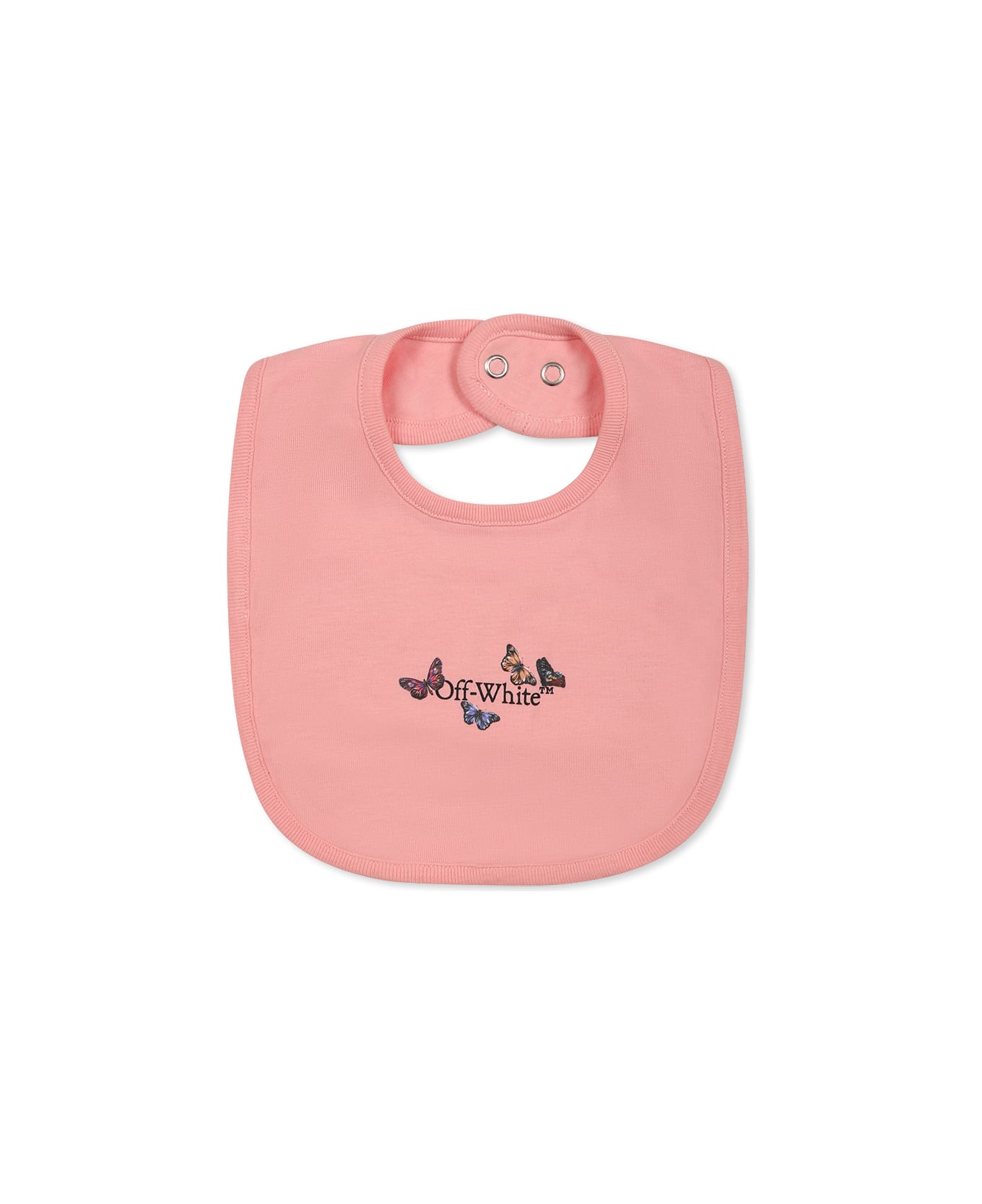 Off-White Pink Babygrow Set For Baby Girl With Logo - Pink