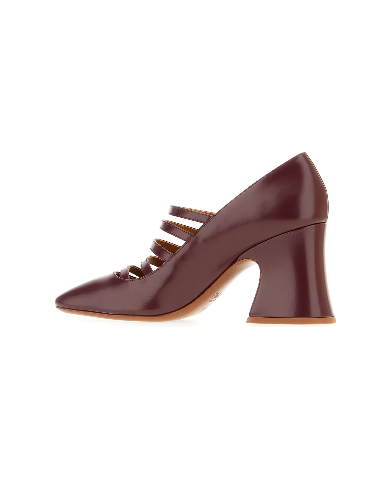 Chloé Aubergine Leather Pumps - BURNT PURPLE
