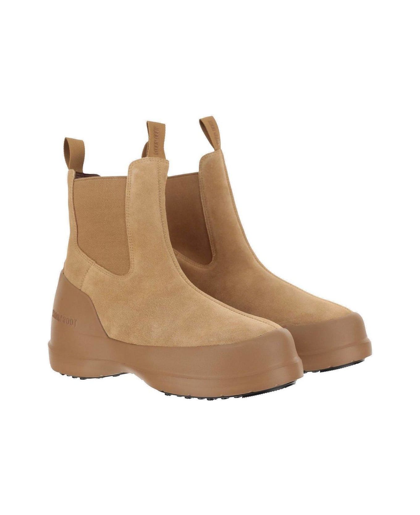 Moon Boot Luna Logo-printed Slip-on Boots - Sand