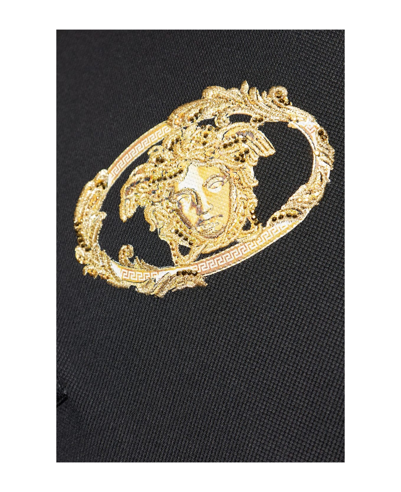 Versace Polo With Logo - BLACK