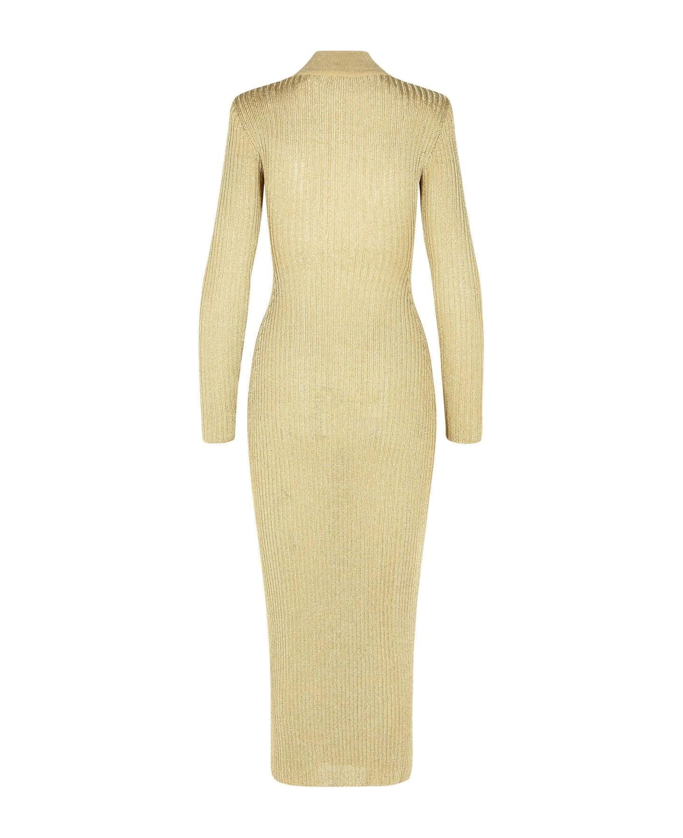 self-portrait Lurex Knit Dress - Gold