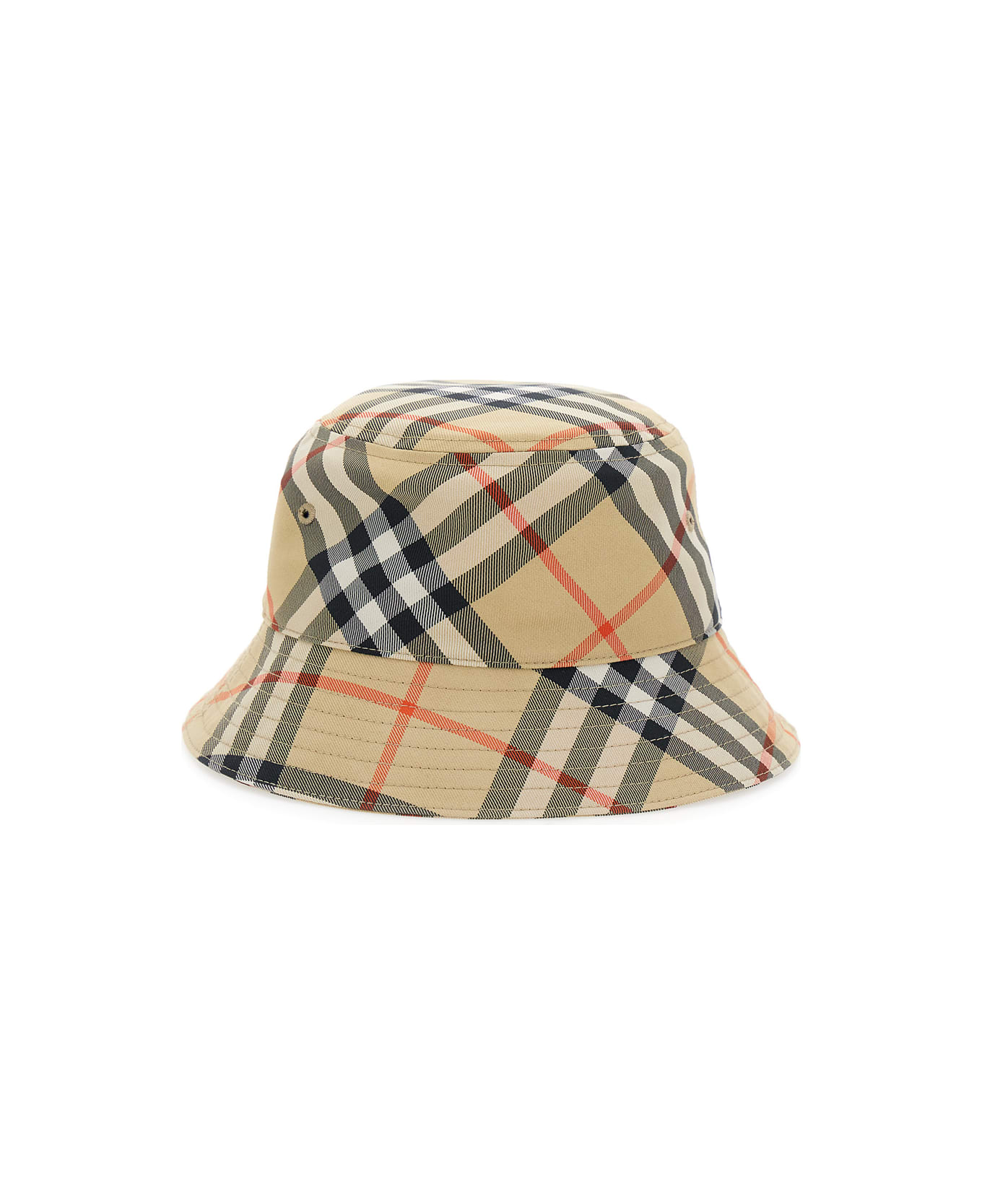 Burberry Beige Hat With All-over Check Motif In Tech Fabric Boy - BEIGE
