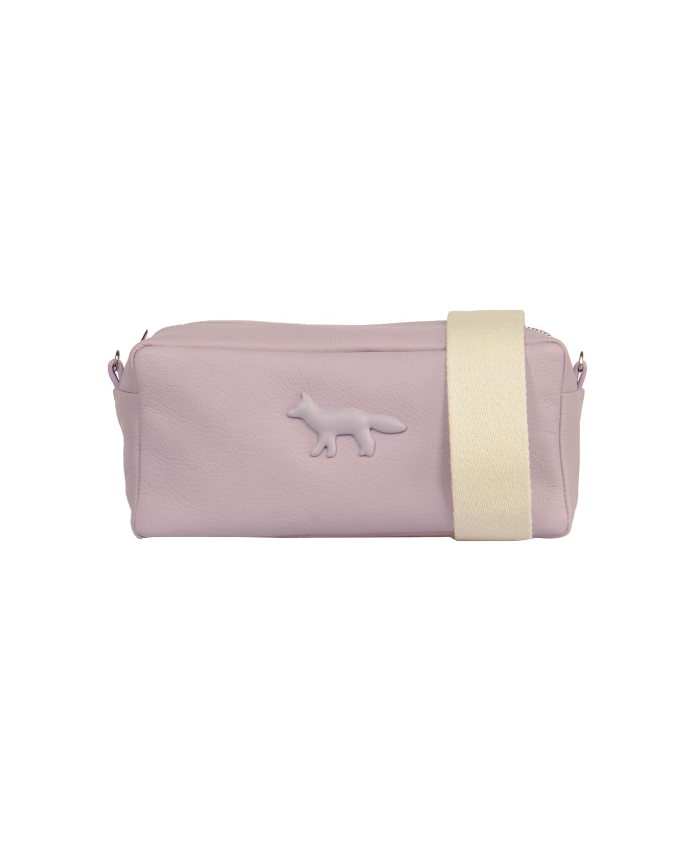Maison Kitsuné Leather Shoulder Bag - Lilac