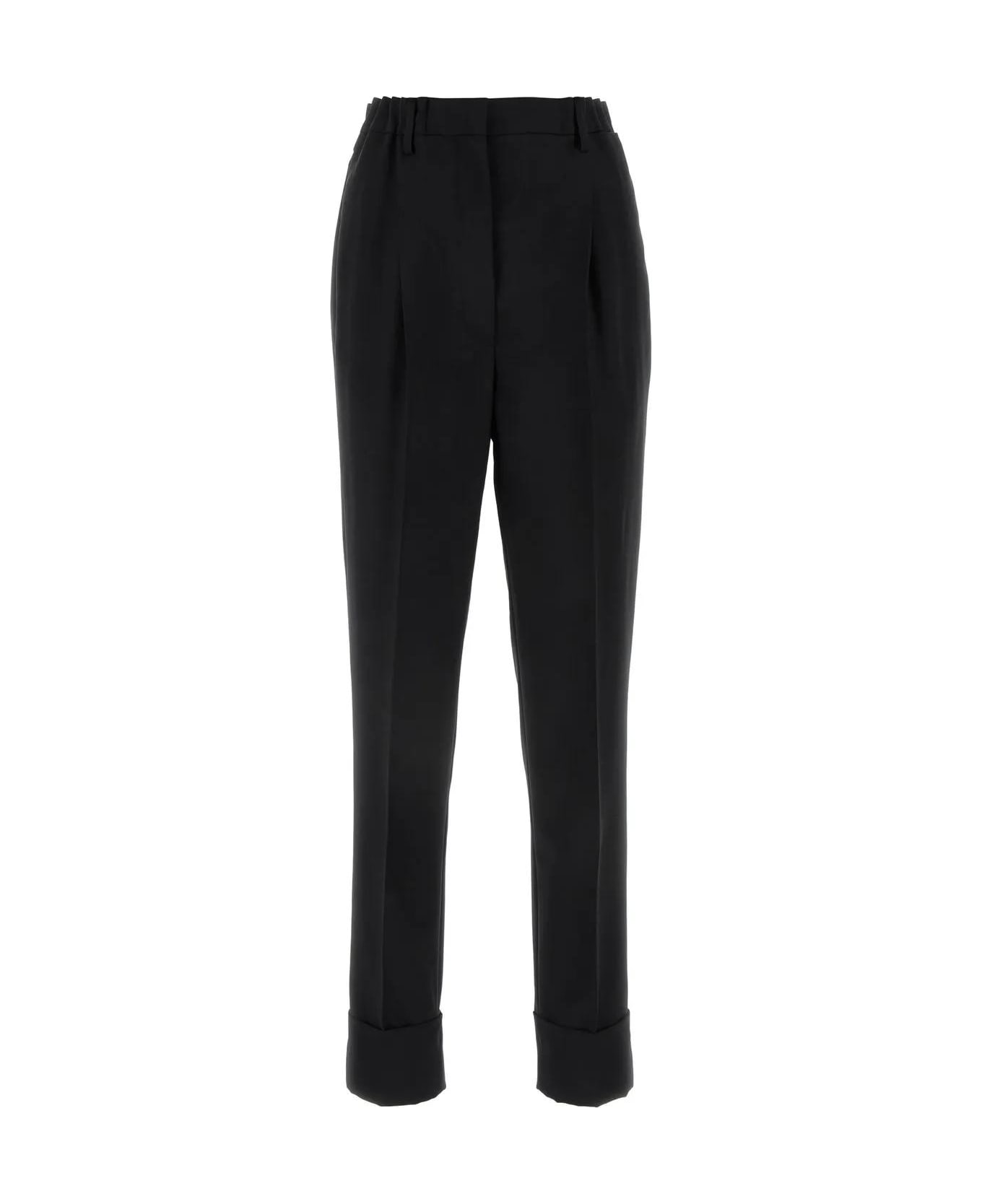 Prada Black Wool Blend Pant - Nero