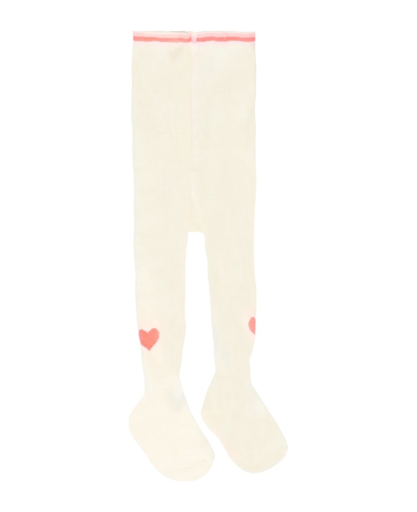 Billieblush Ivory Tights For Baby Girl With Hearts - Ivory