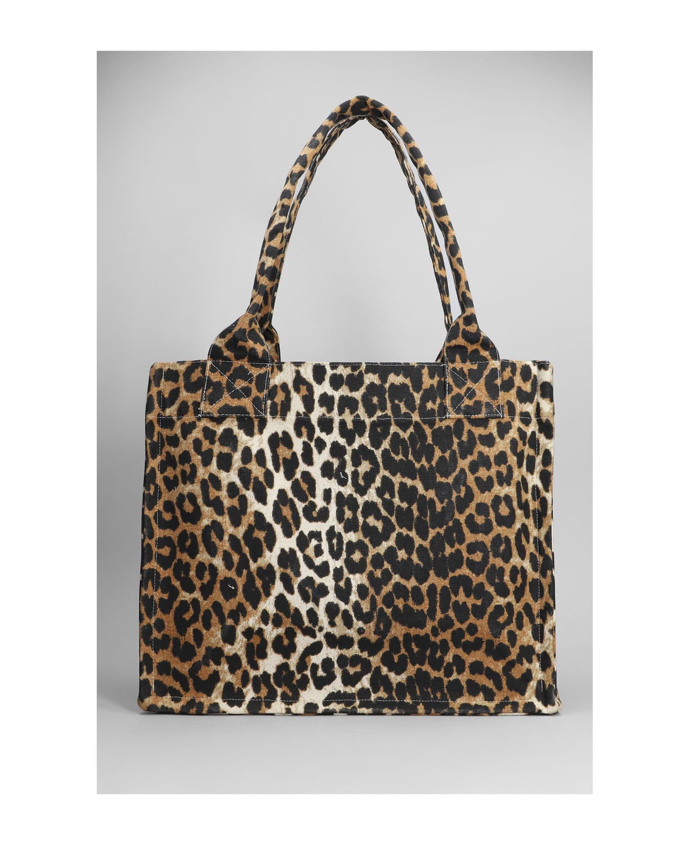 Ganni Large Logo Easy Printed Shopper Bag - Marrone