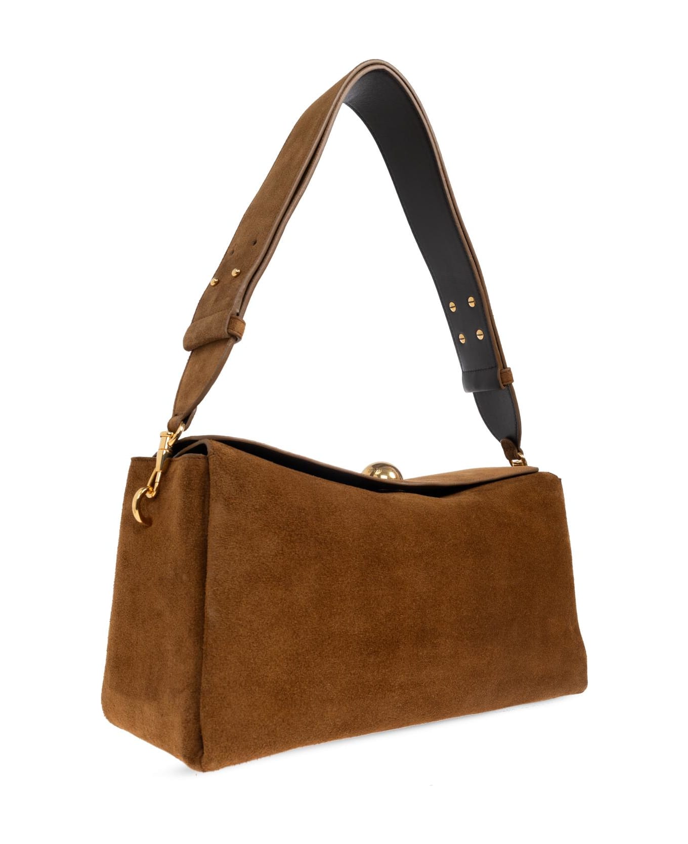 Ami Alexandre Mattiussi Suede Shoulder Bag - Brown