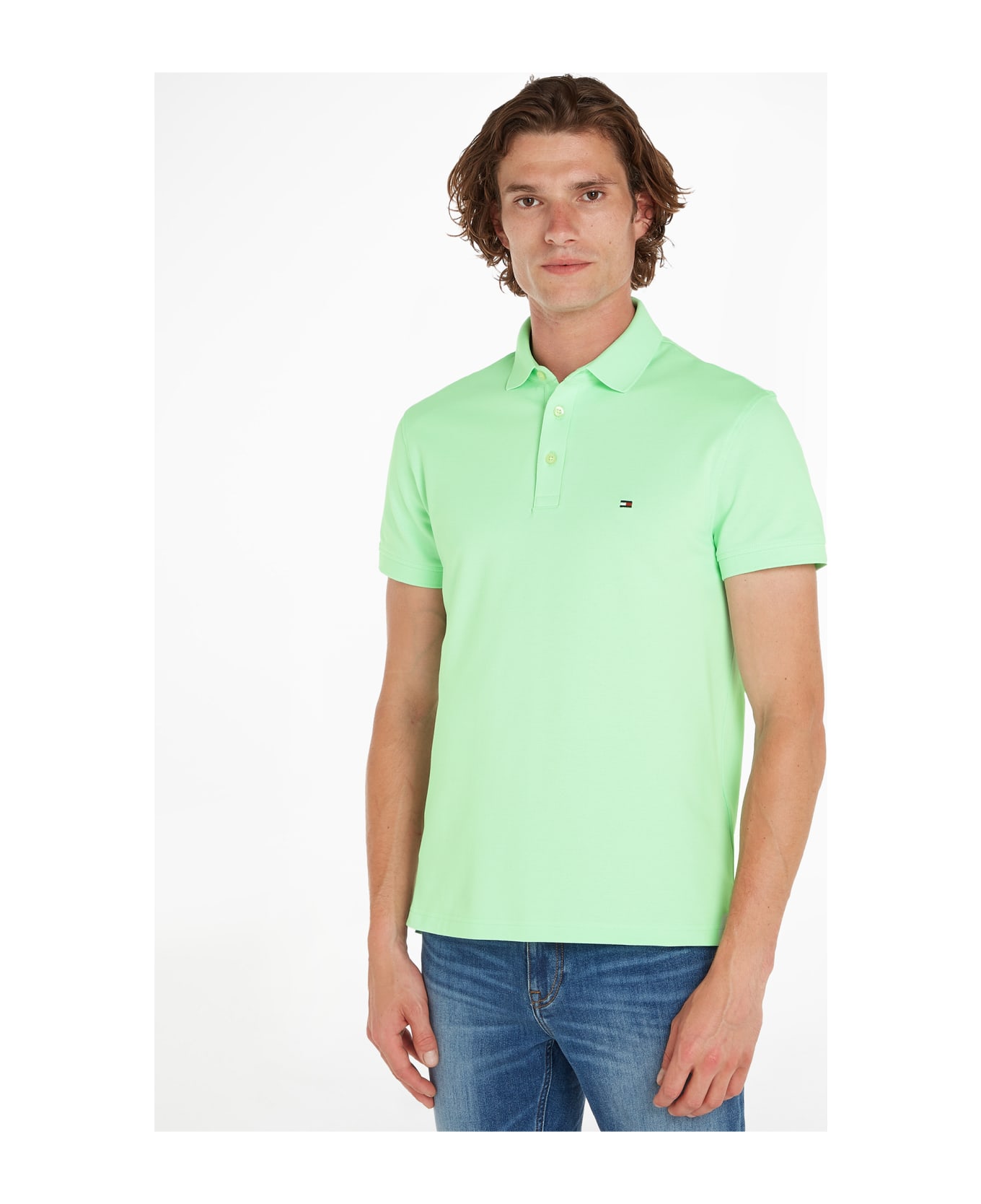Tommy Hilfiger Mint Short-sleeved Polo Shirt With Logo - MINT GEL ポロシャツ