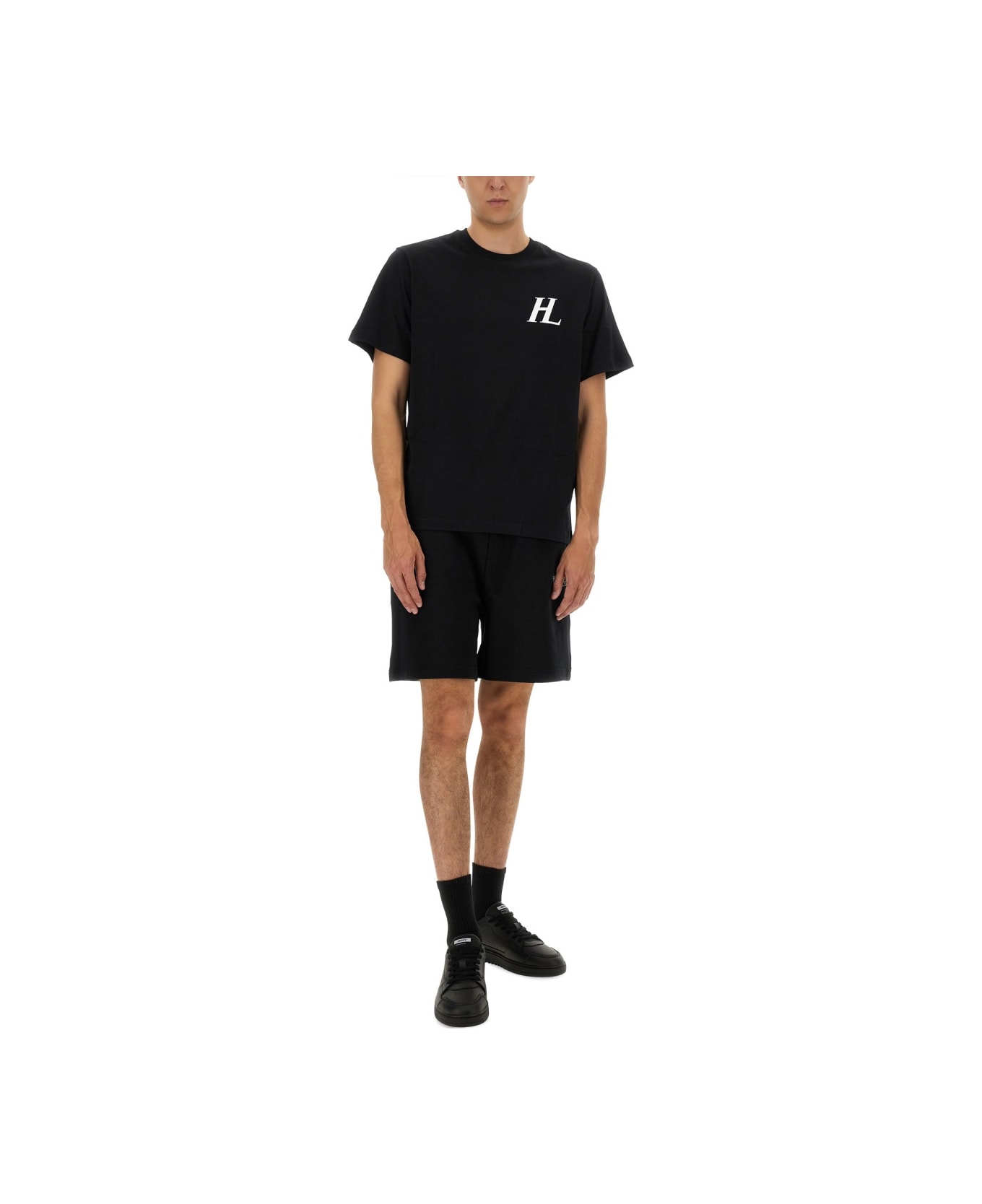 Helmut Lang Shorts With Logo - BLACK