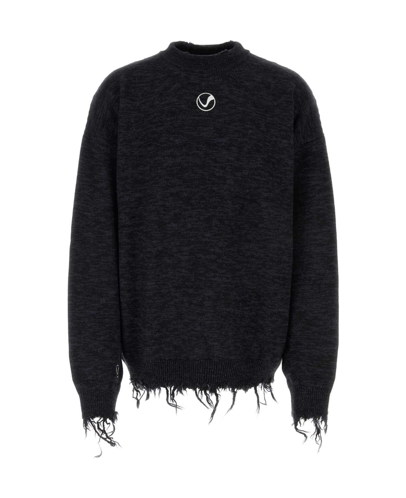 VETEMENTS Two-tone Wool Oversize Sweater - BLACKBLUE