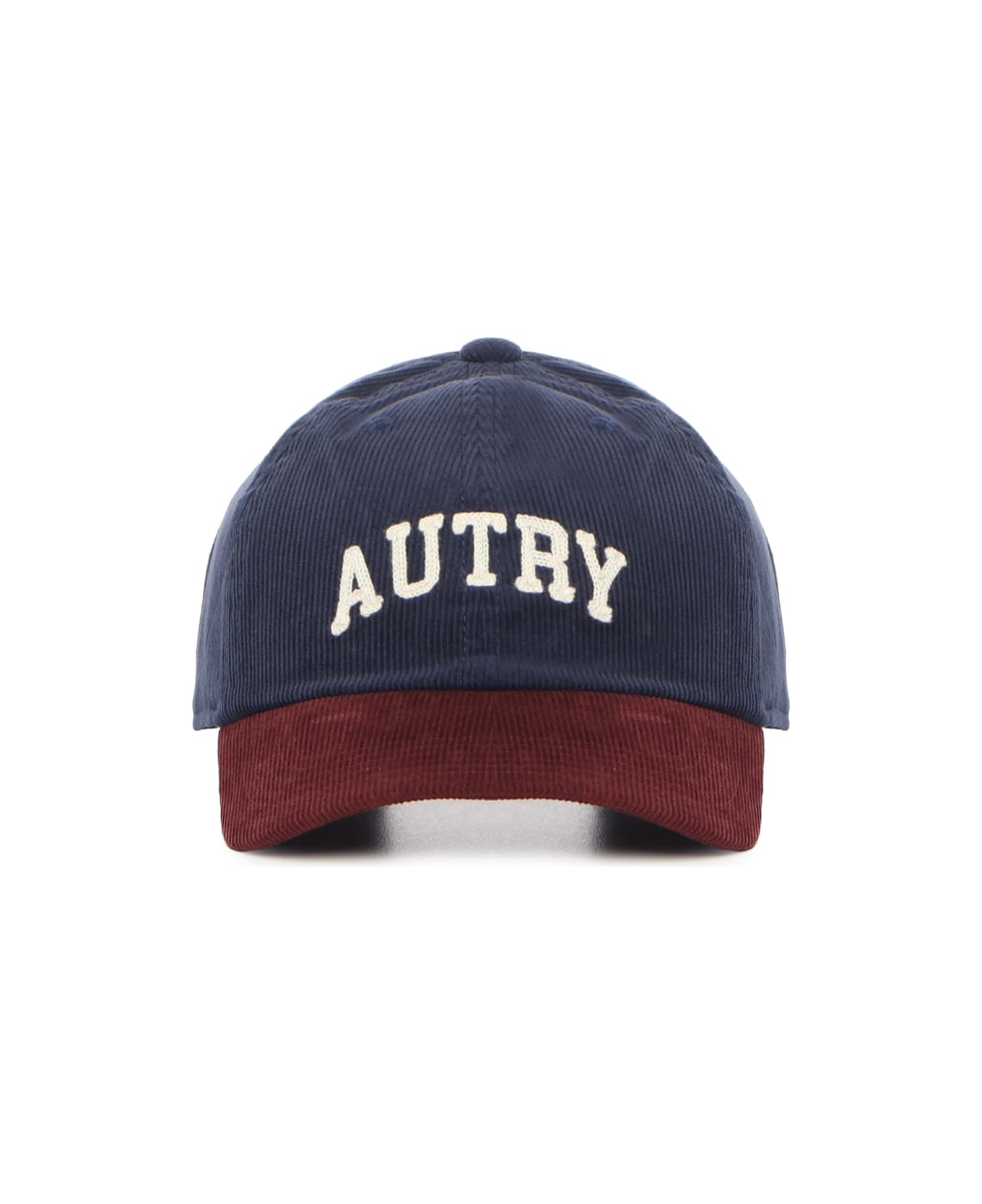 Autry Velvet Hat With Logo - Navy/bordeaux
