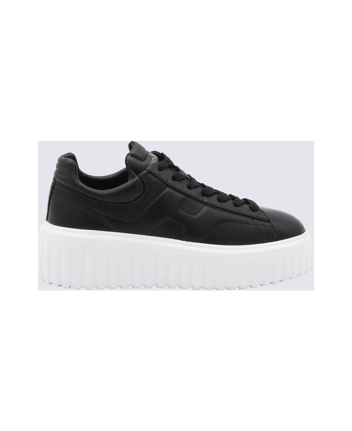 Hogan Black And White Leather Sneakers - Black