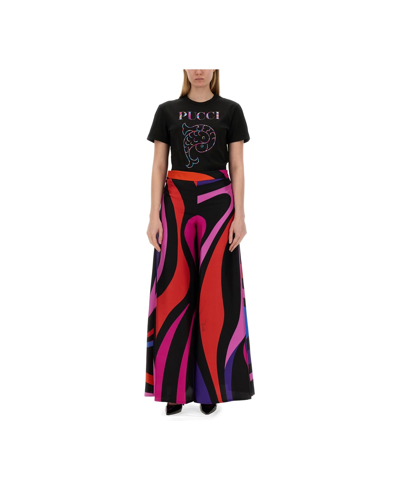 Pucci T-shirt With Logo - BLACK